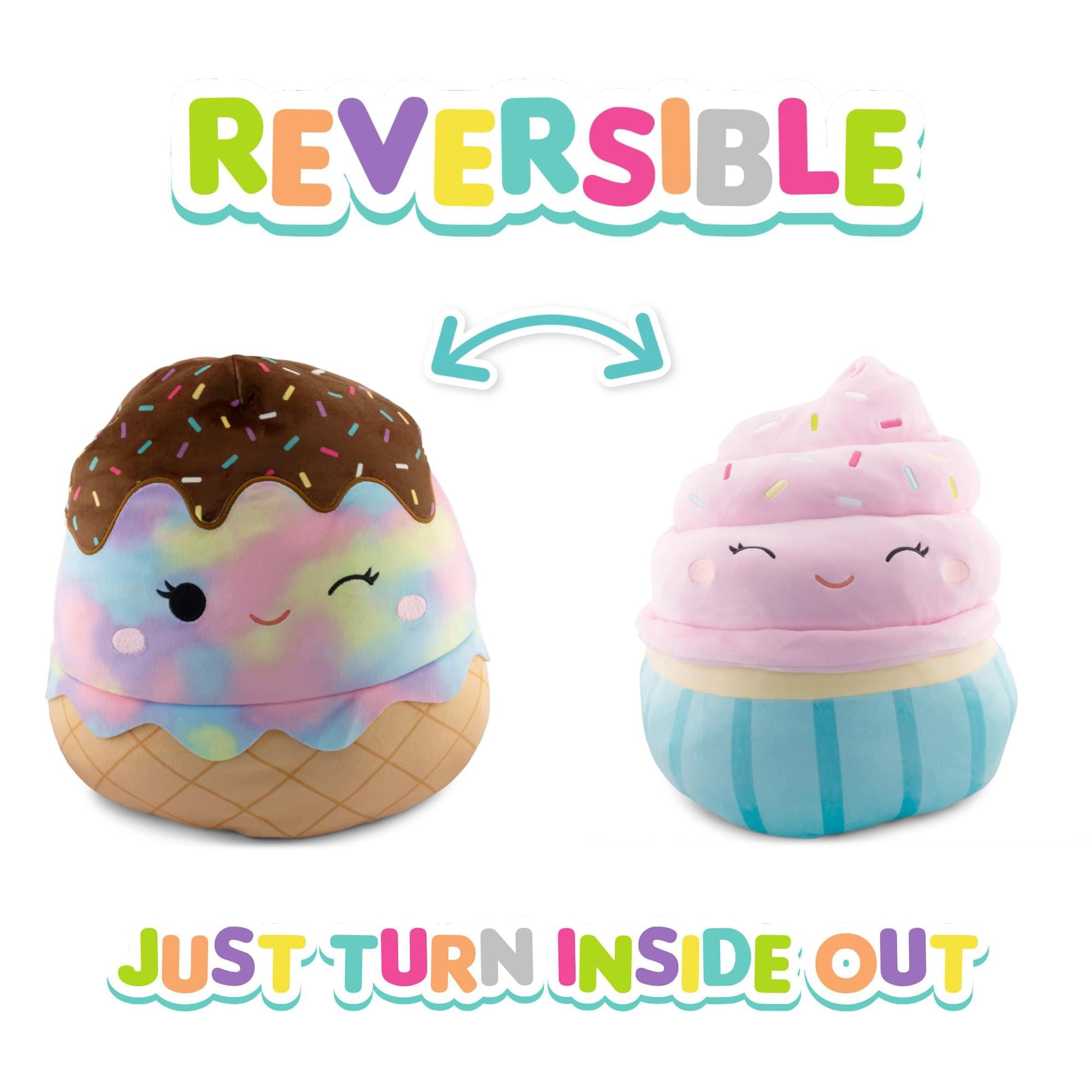 Squishmallows Flip-A-Mallow 12 Inch Plush | Glady Ice Cream & Diedre Cupcake