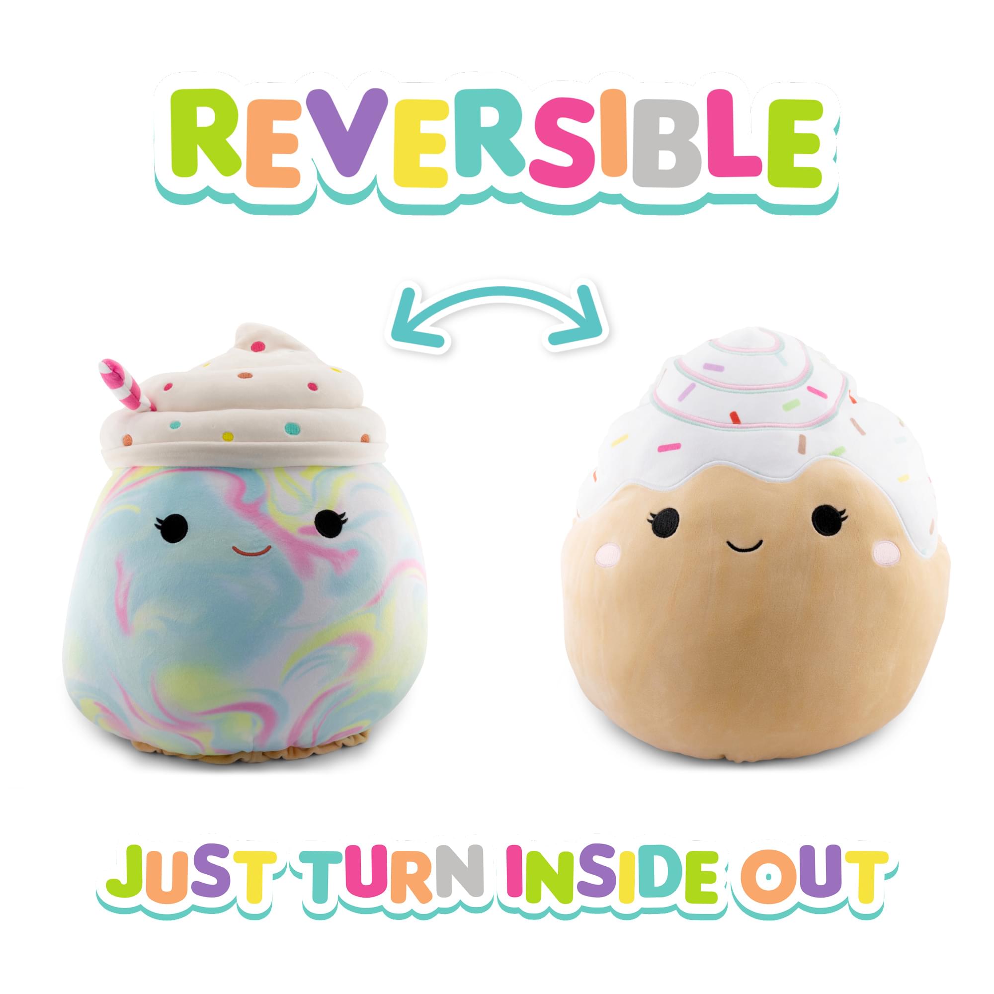 Squishmallows Flip-A-Mallow 12 Inch Plush | Kelen Milkshake & Rease Cinnamon Roll