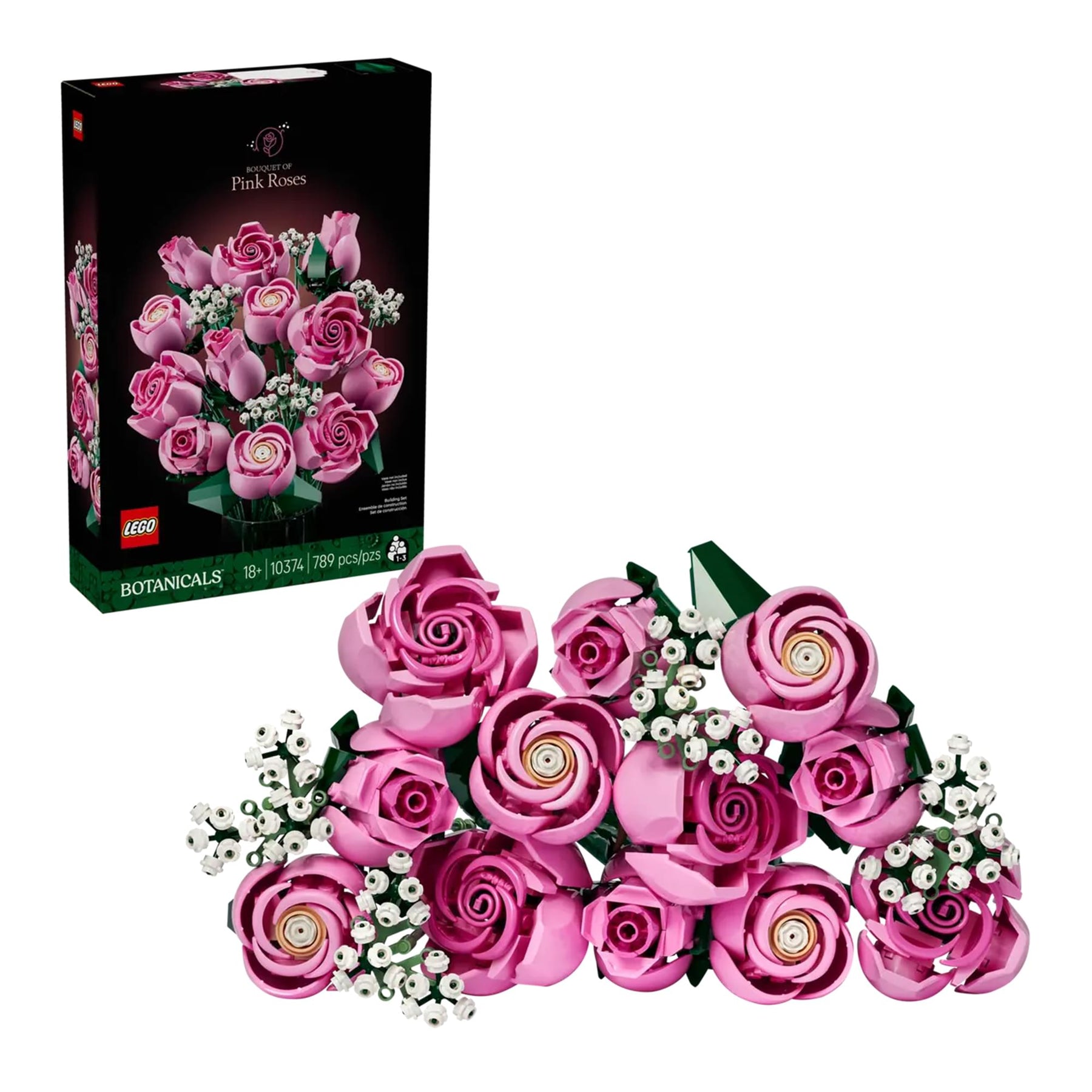 LEGO Botanicals #10374 Bouquet Of Pink Roses 789-Piece Buiulding Set