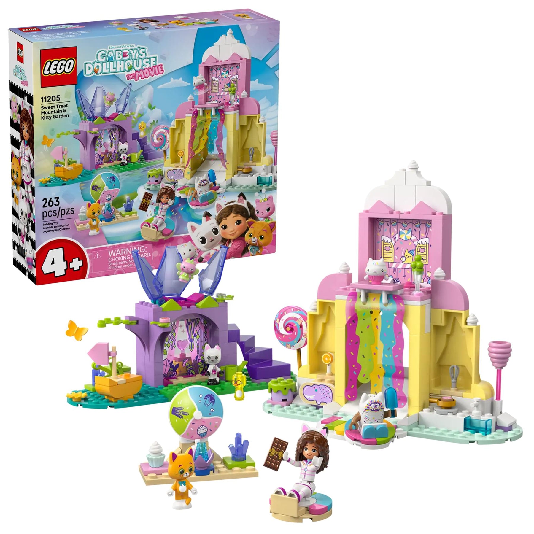 Gabby's Dollhouse LEGO 11205 Sweet Treat Mountain & Kitty Garden 263-Piece Building Set