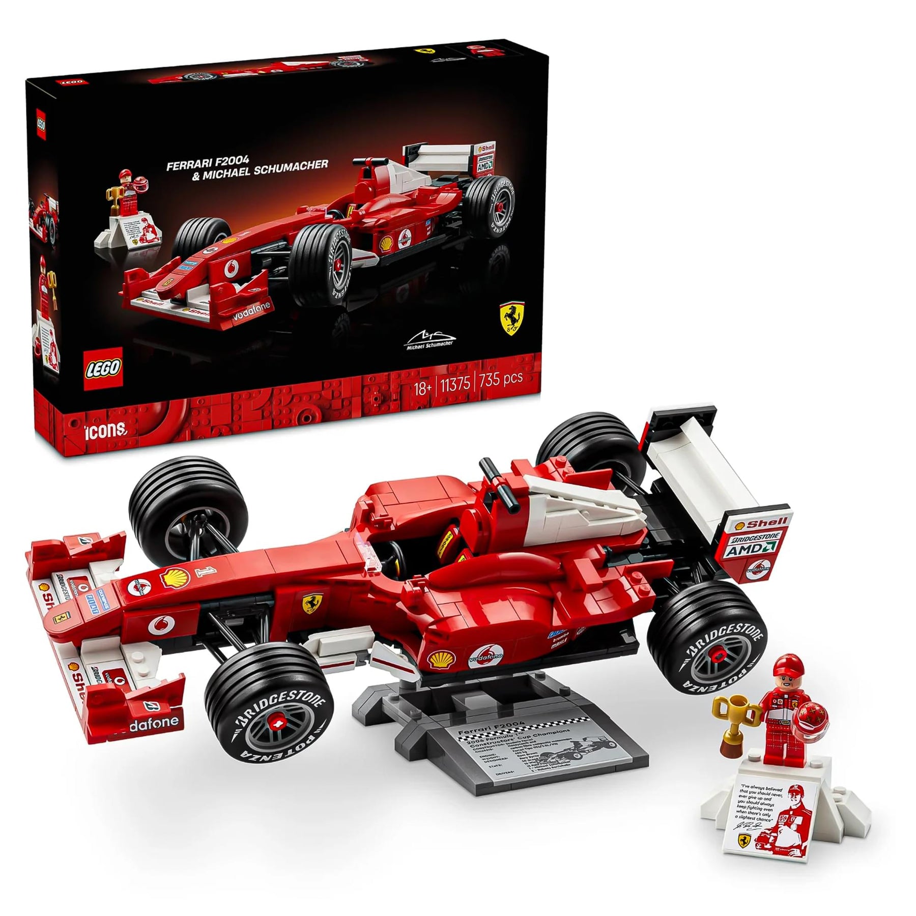 LEGO Icons 11375 Ferrari F2004 & Michael Schumacher 735-Piece Building Set