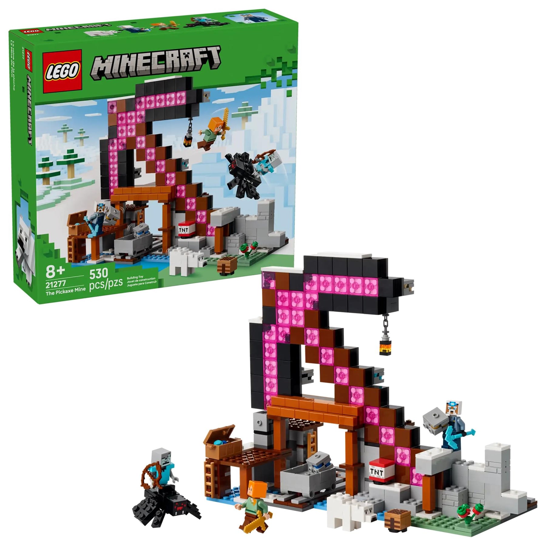 Minecraft LEGO 21277 The Pickaxe Mine 530-Piece Building Set