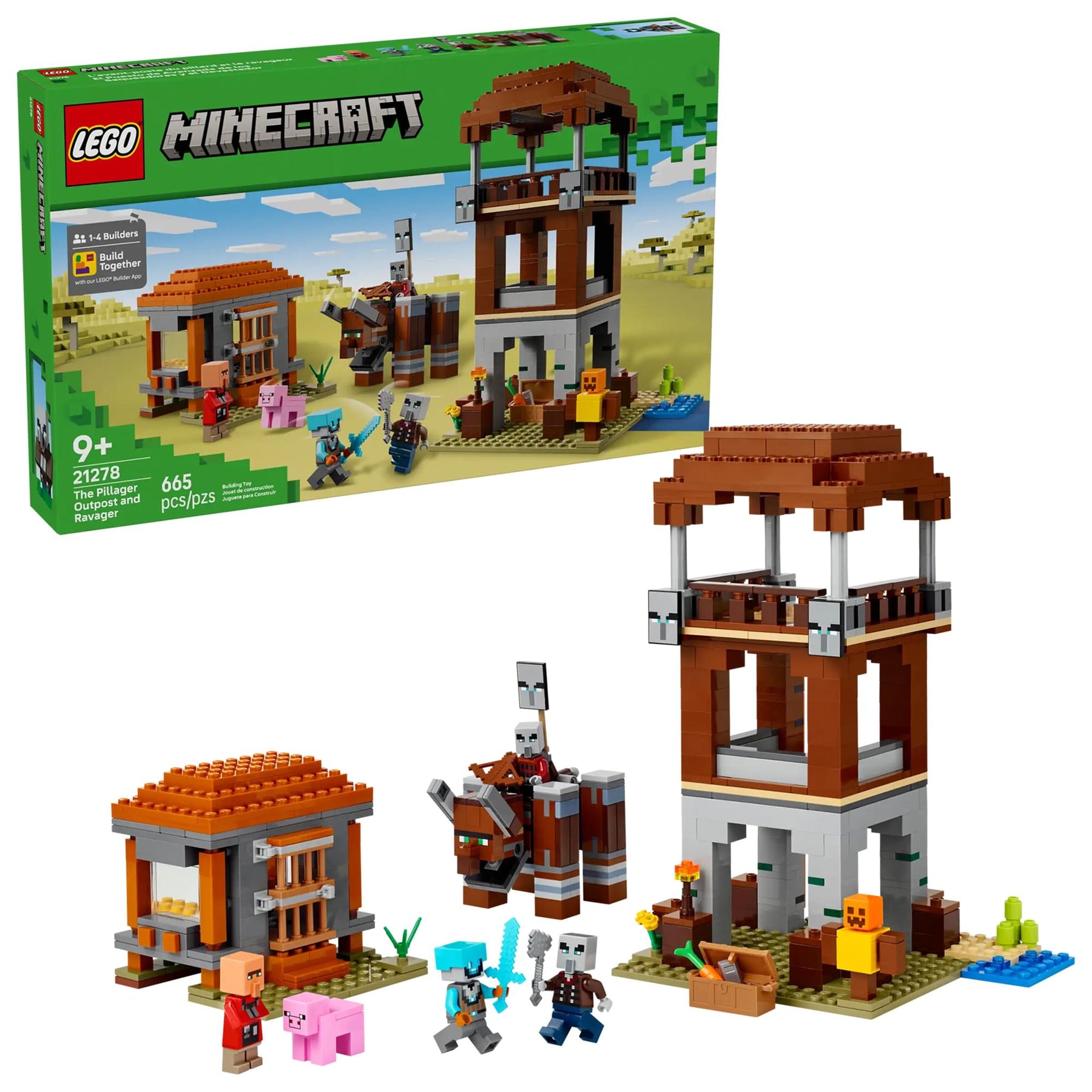 Minecraft LEGO 21278 The Pillager Outpost and Ravager 665-Piece Building Set