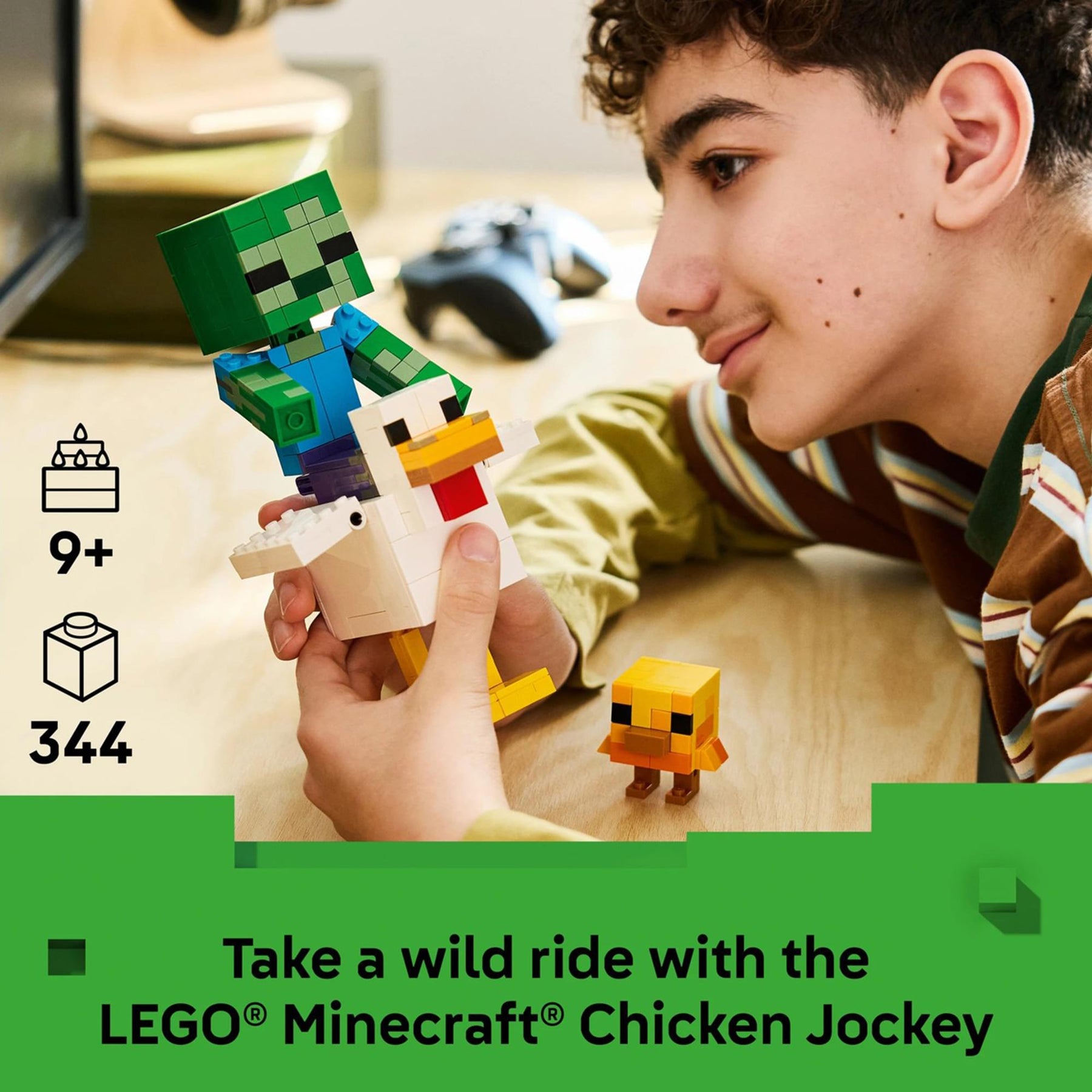 Minecraft LEGO 21582 Chicken Jockey 344-Piece Building Set