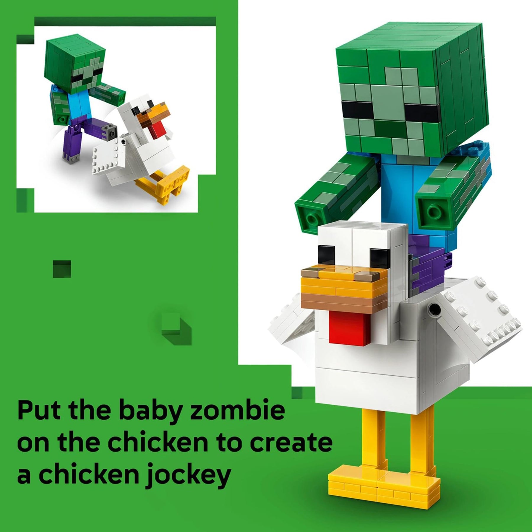 Minecraft LEGO 21582 Chicken Jockey 344-Piece Building Set