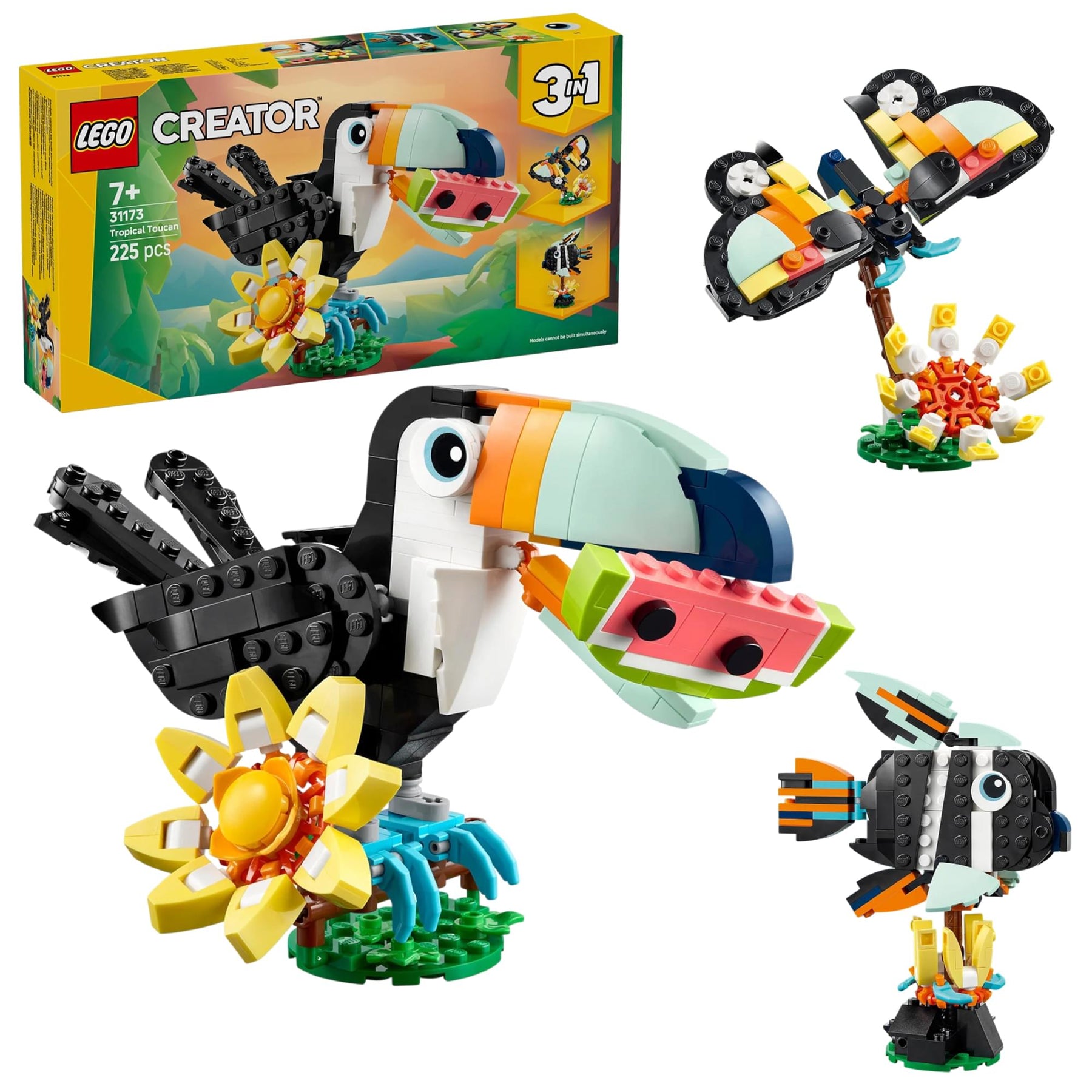 LEGO Creator 3 In 1 31173 Wild Animals: Tropical Toucan 225-Piece Building Set