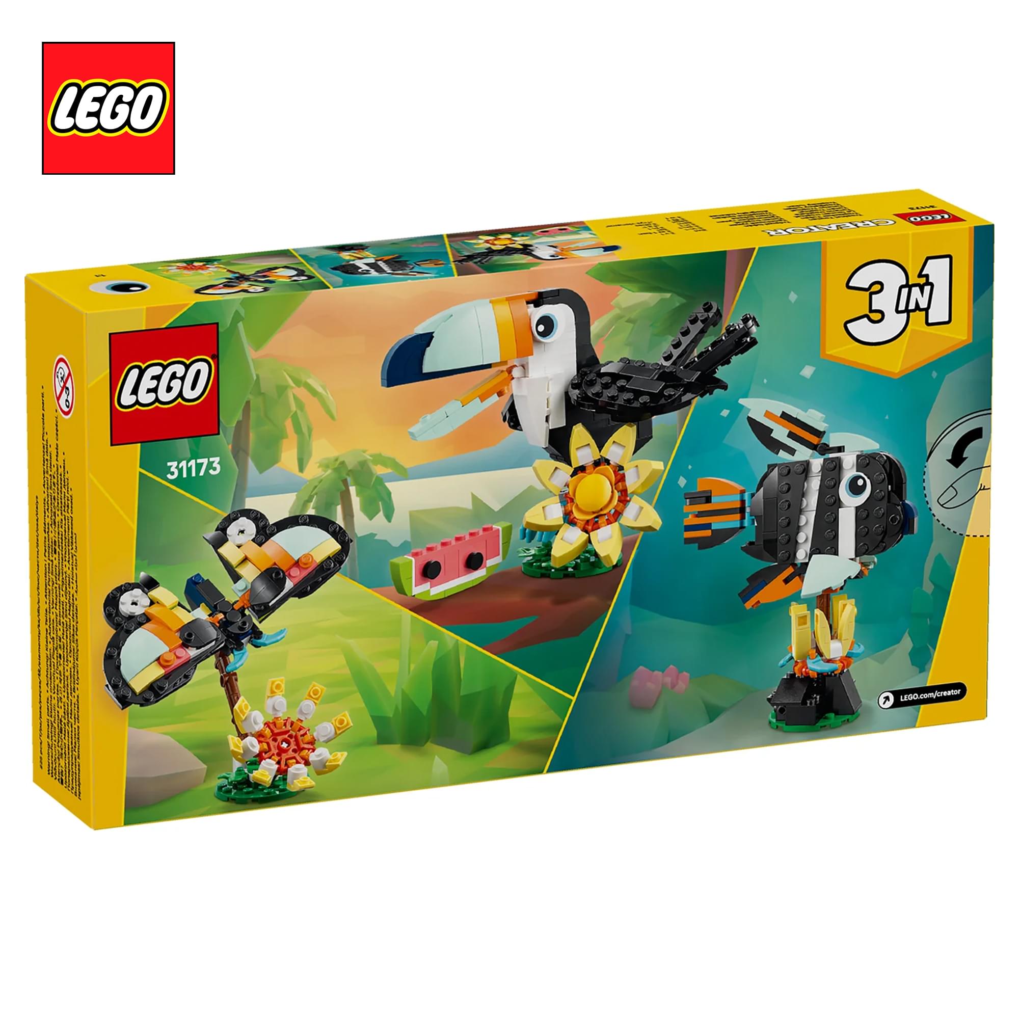 LEGO Creator 3 In 1 31173 Wild Animals: Tropical Toucan 225-Piece Building Set