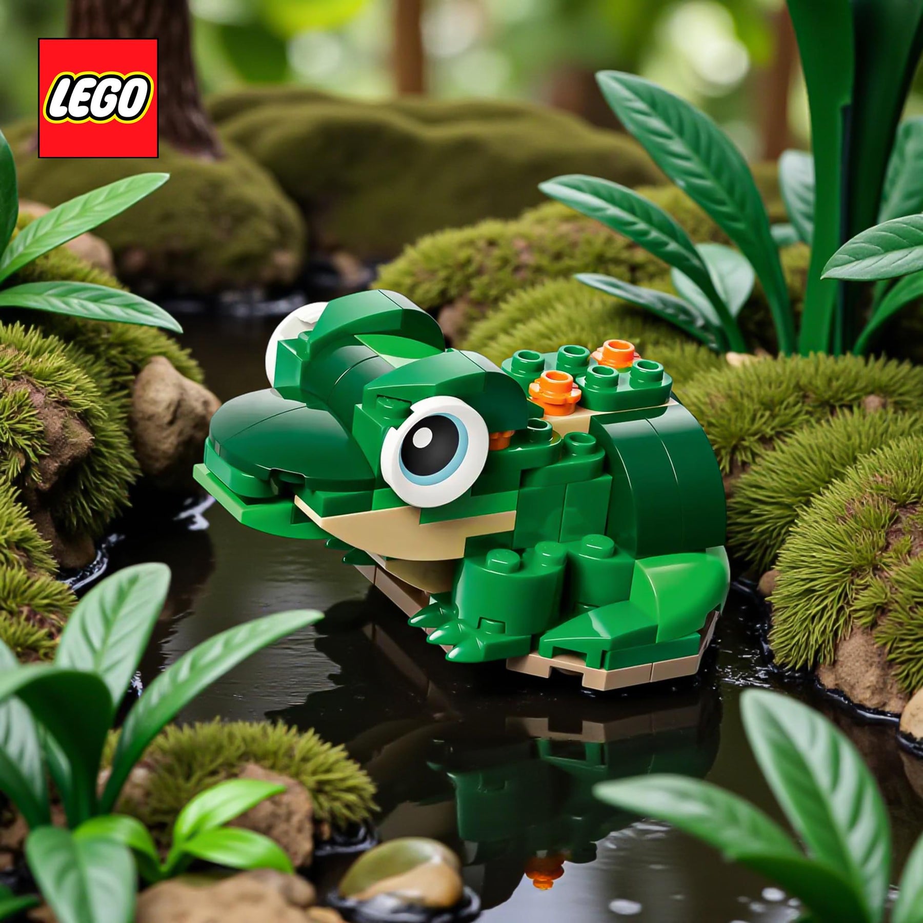 LEGO Creator 3 In 1 31377 Turtle With Water Lily Flower 124-Piece Building Set