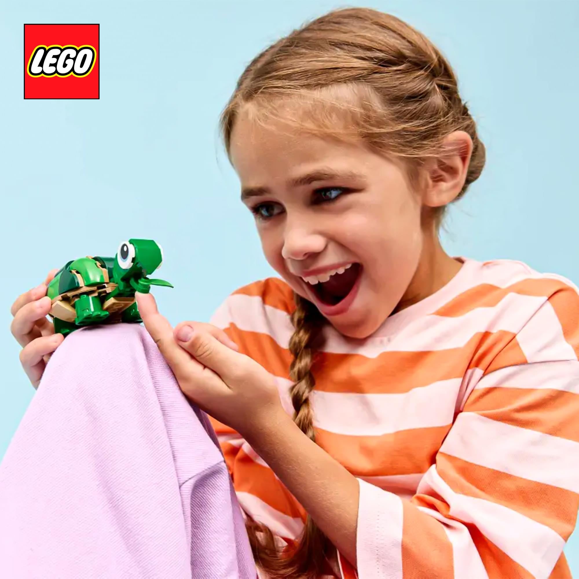 LEGO Creator 3 In 1 31377 Turtle With Water Lily Flower 124-Piece Building Set