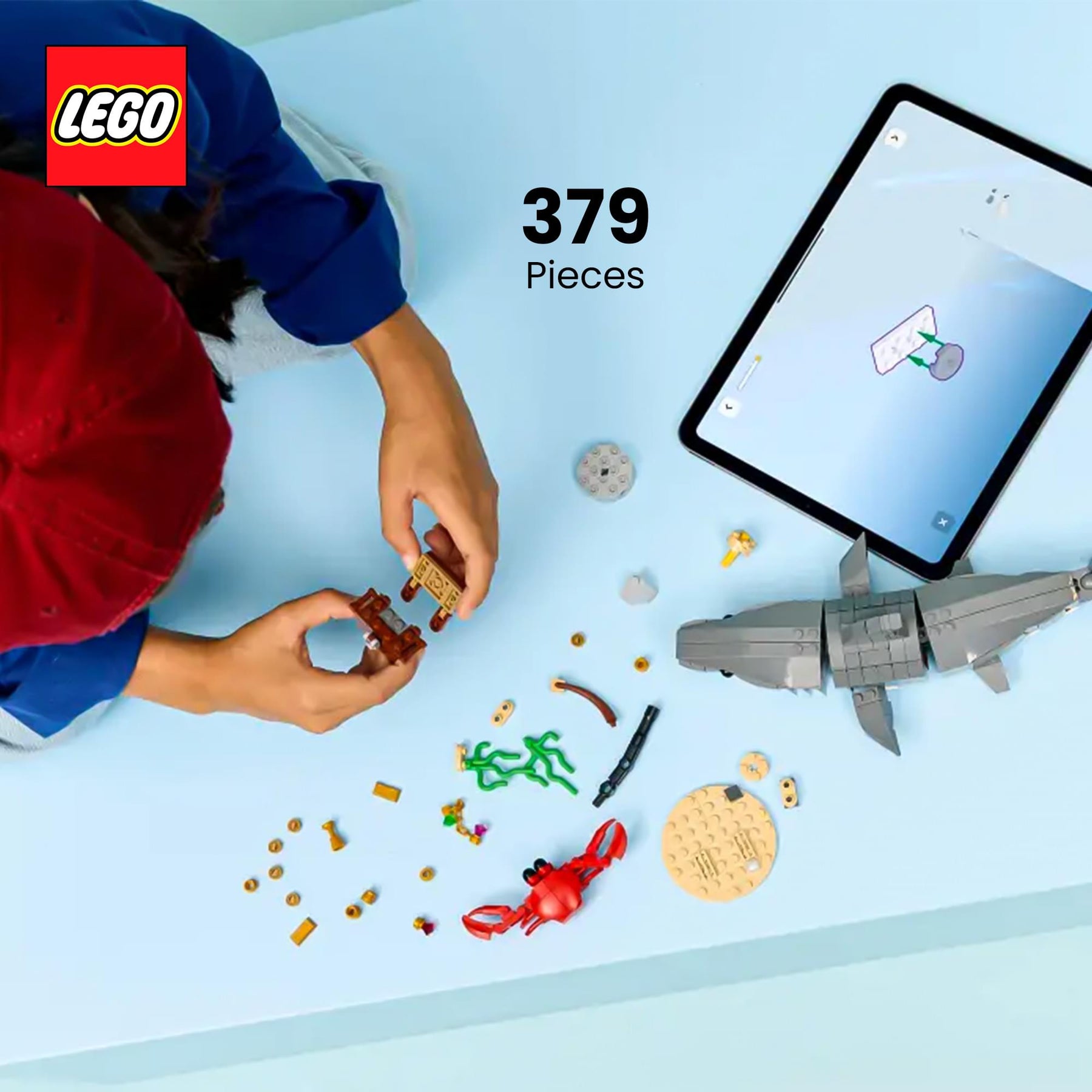 LEGO Creator 3 In 1 31381 Shark With Treasure Chest 379-Piece Building Set