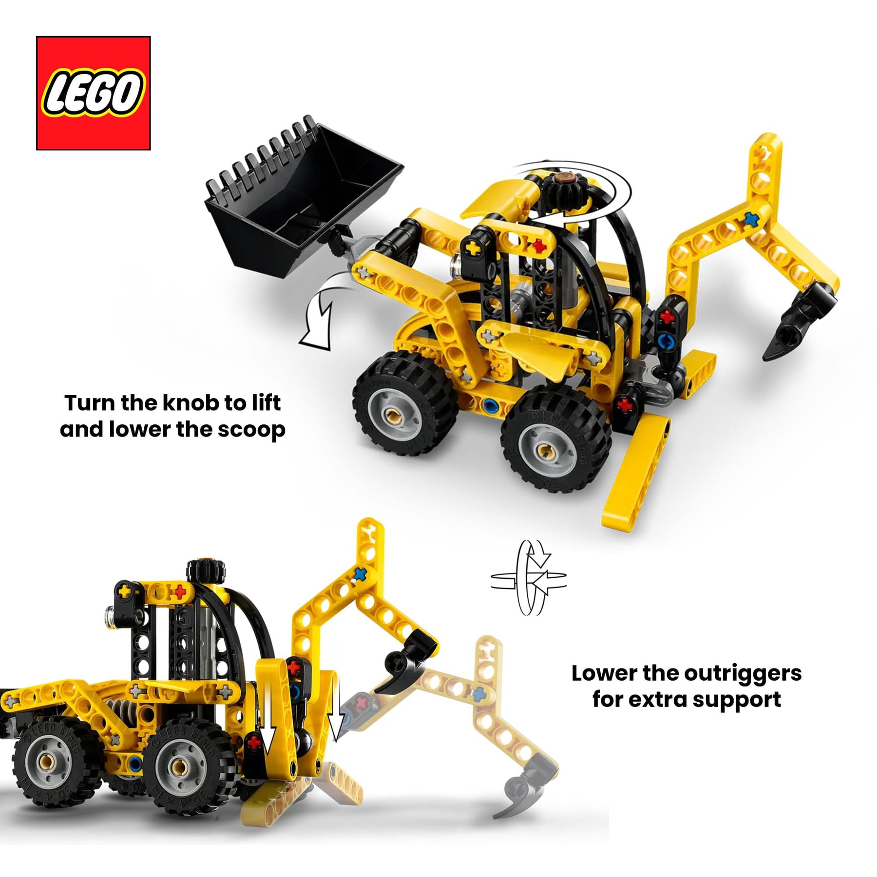 LEGO Technic 42197 Backhoe Loader 104-Piece Building Set