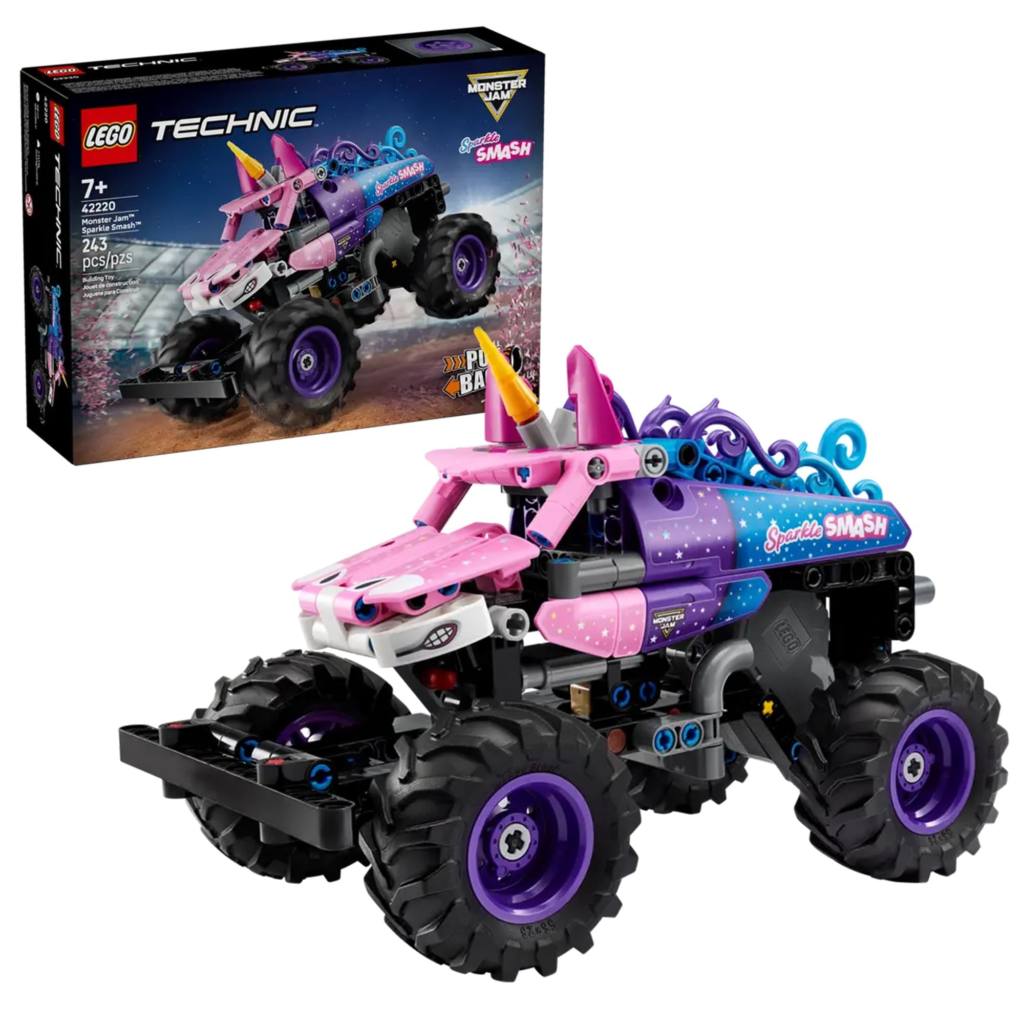 LEGO Technic 42220 Monster Jam Sparkle Smash Pull-Back 243-Piece Building Set