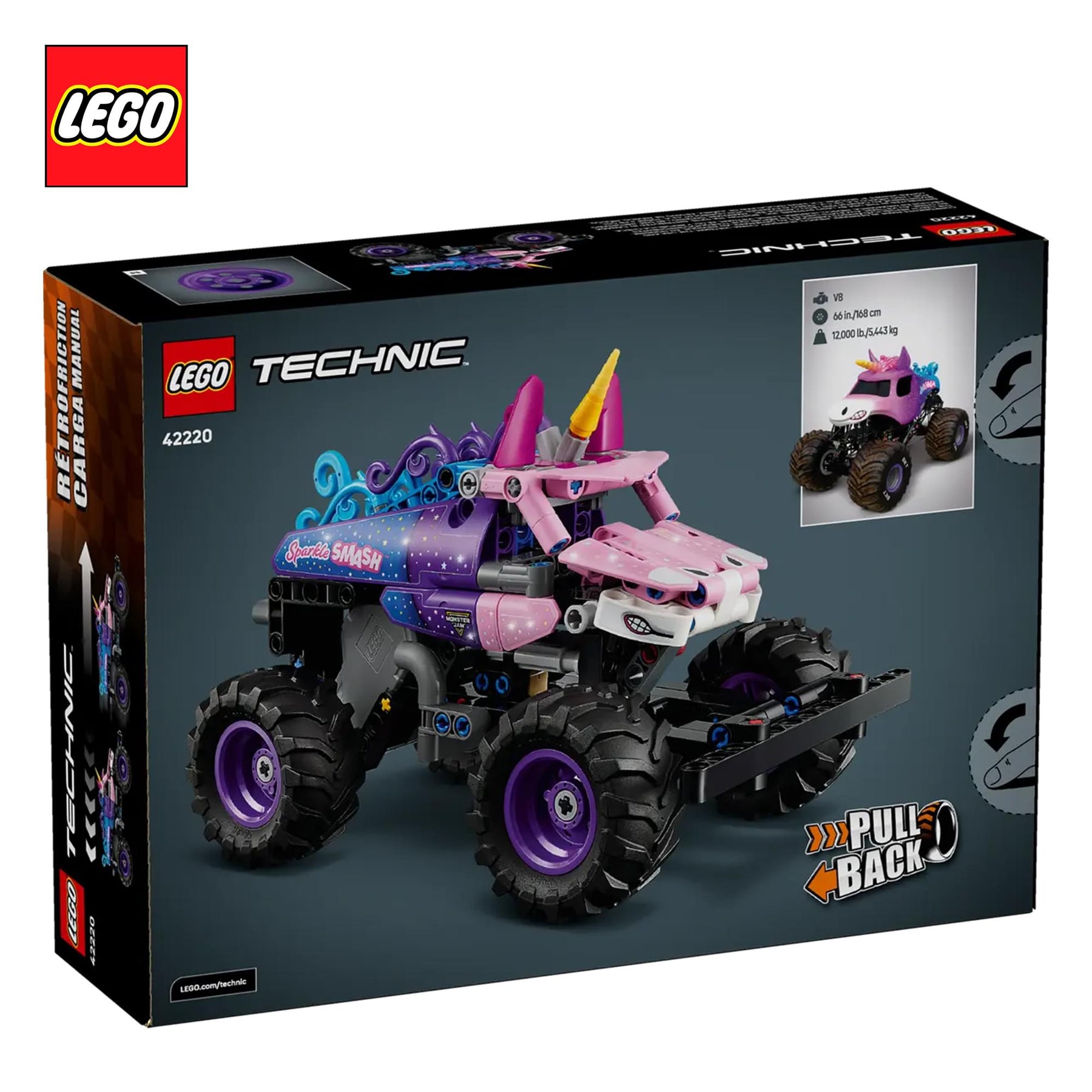 LEGO Technic 42220 Monster Jam Sparkle Smash Pull-Back 243-Piece Building Set