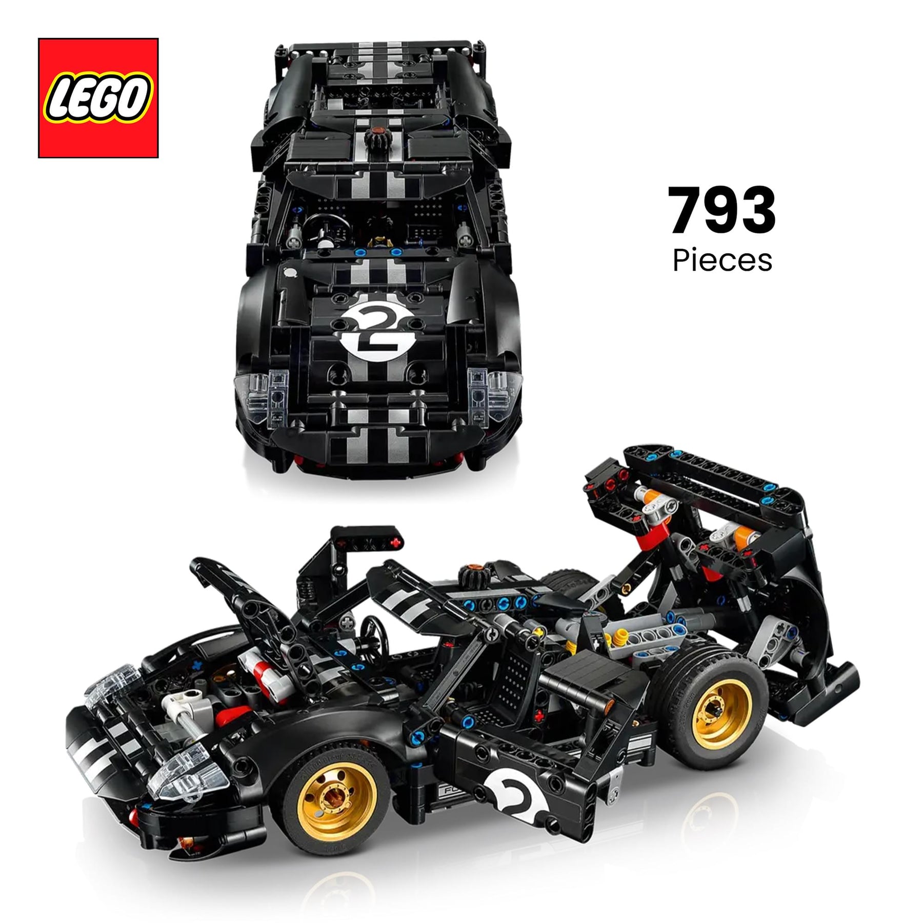 LEGO Technic 42223 1966 Ford GT40 MKII Race Car 793-Piece Building Set