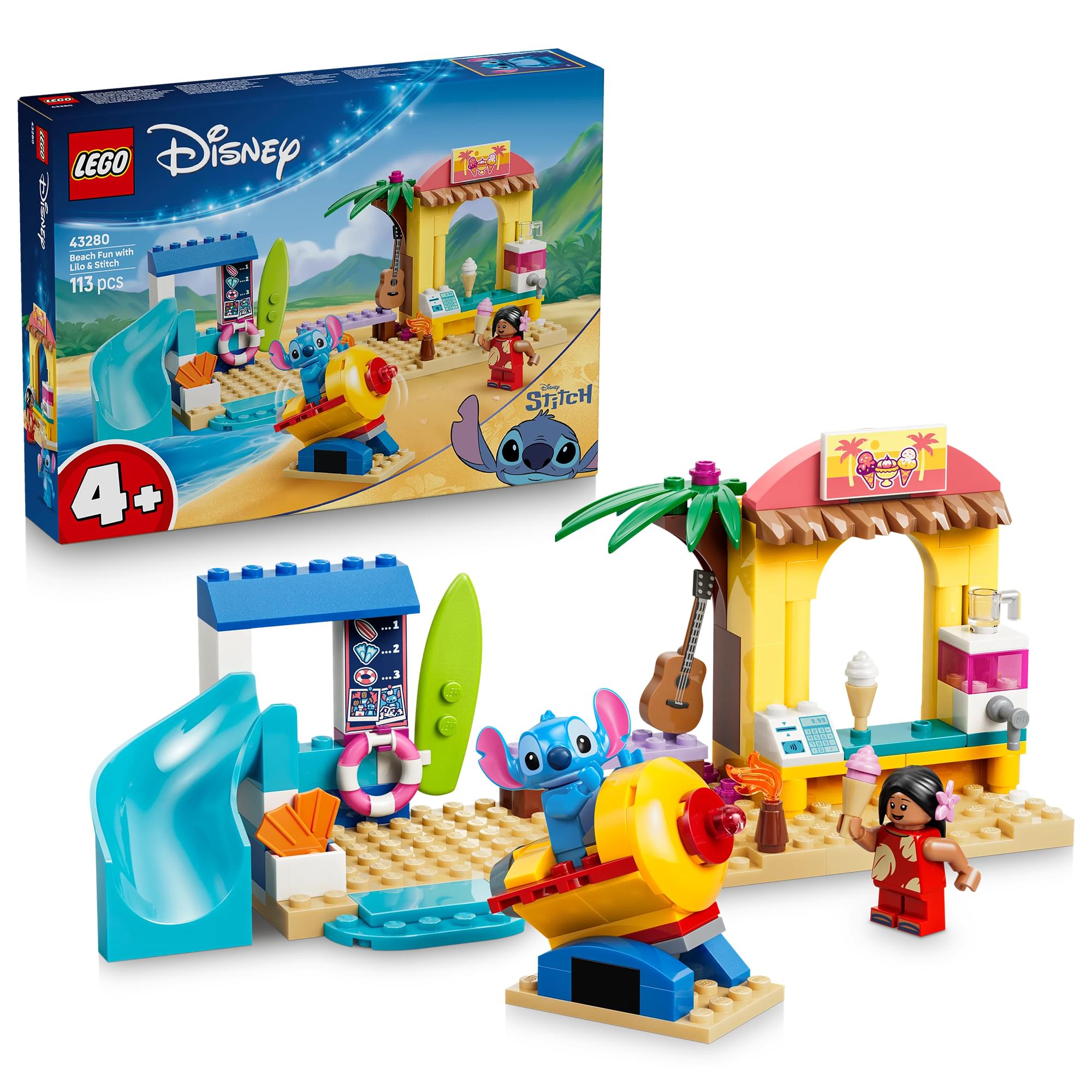 Disney Lilo & Stitch LEGO 43280 Beach Fun 113-Piece Building Set