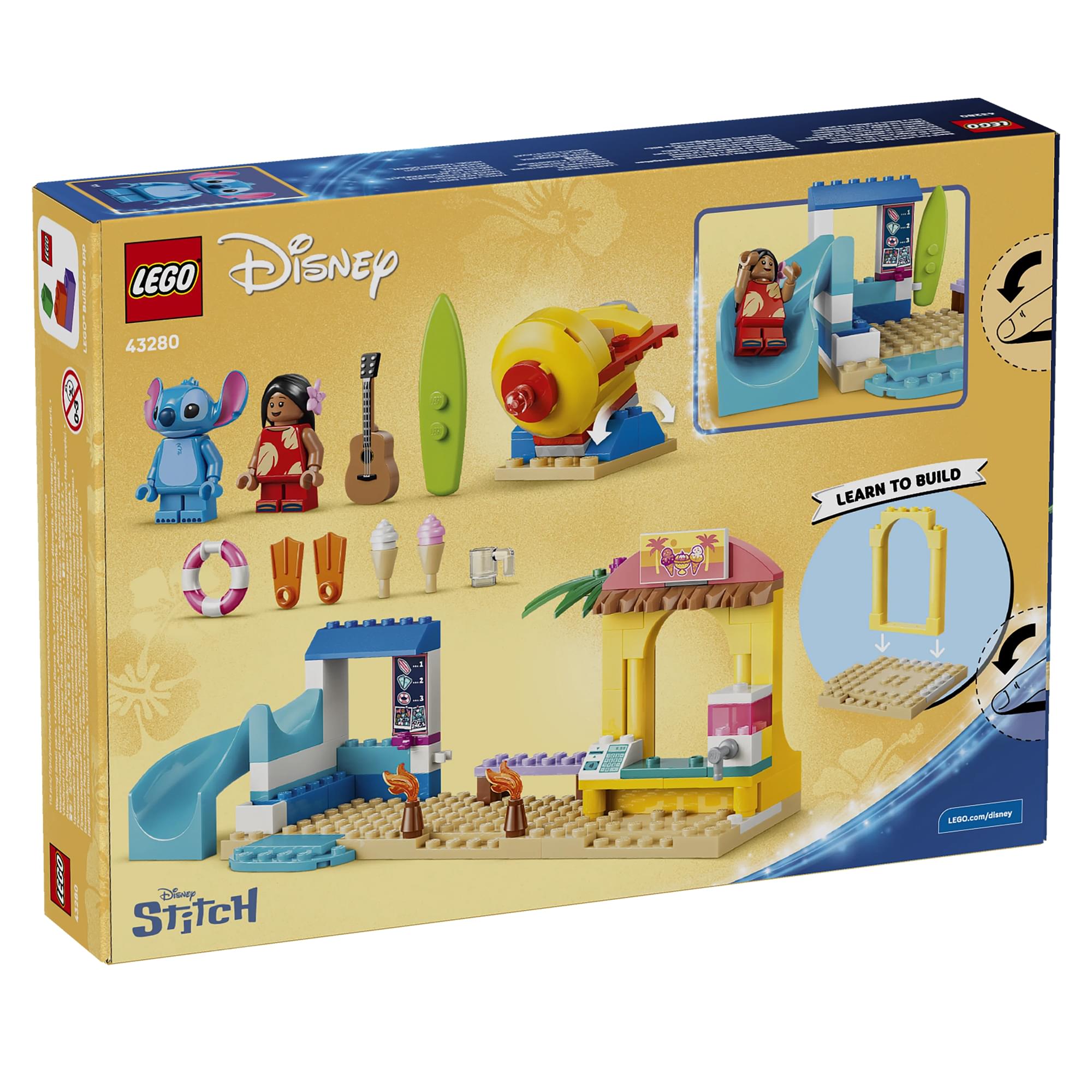 Disney Lilo & Stitch LEGO 43280 Beach Fun 113-Piece Building Set