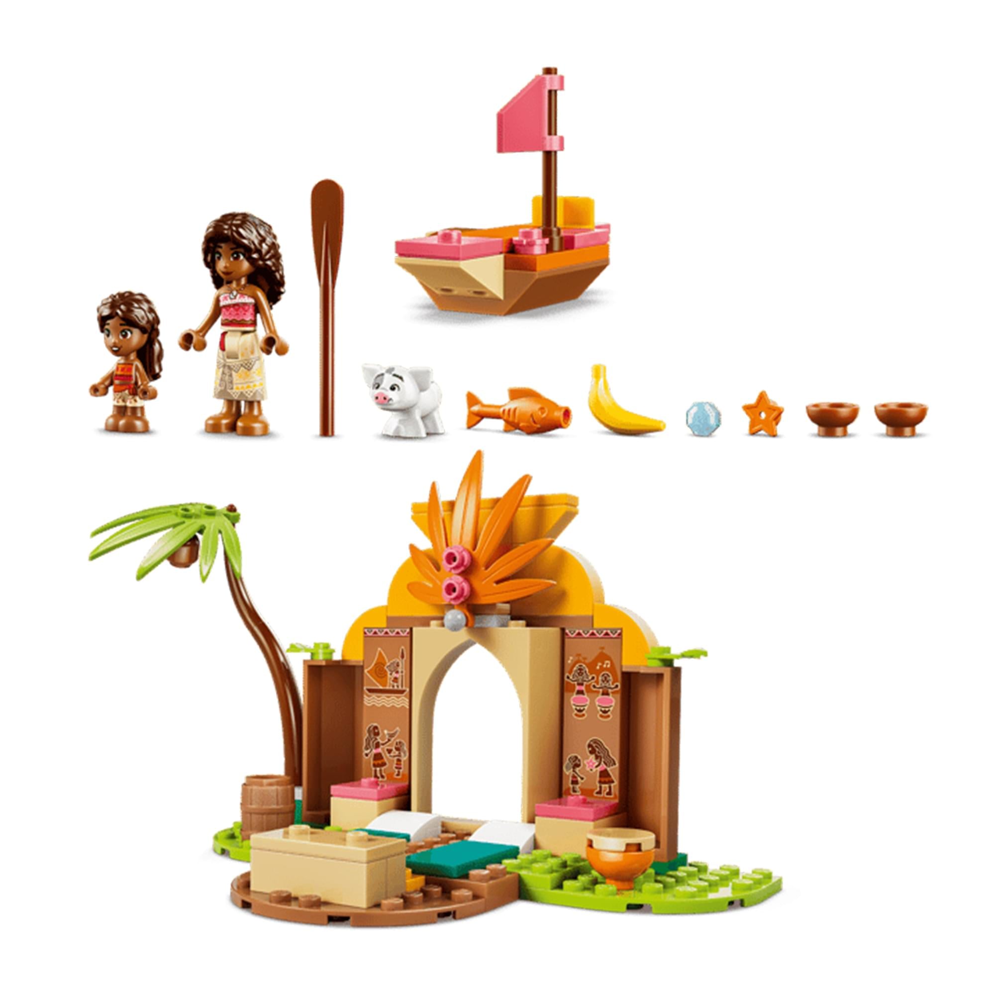 Disney Mohana LEGO 43282 Village House & Boat 85-Piece Building Set
