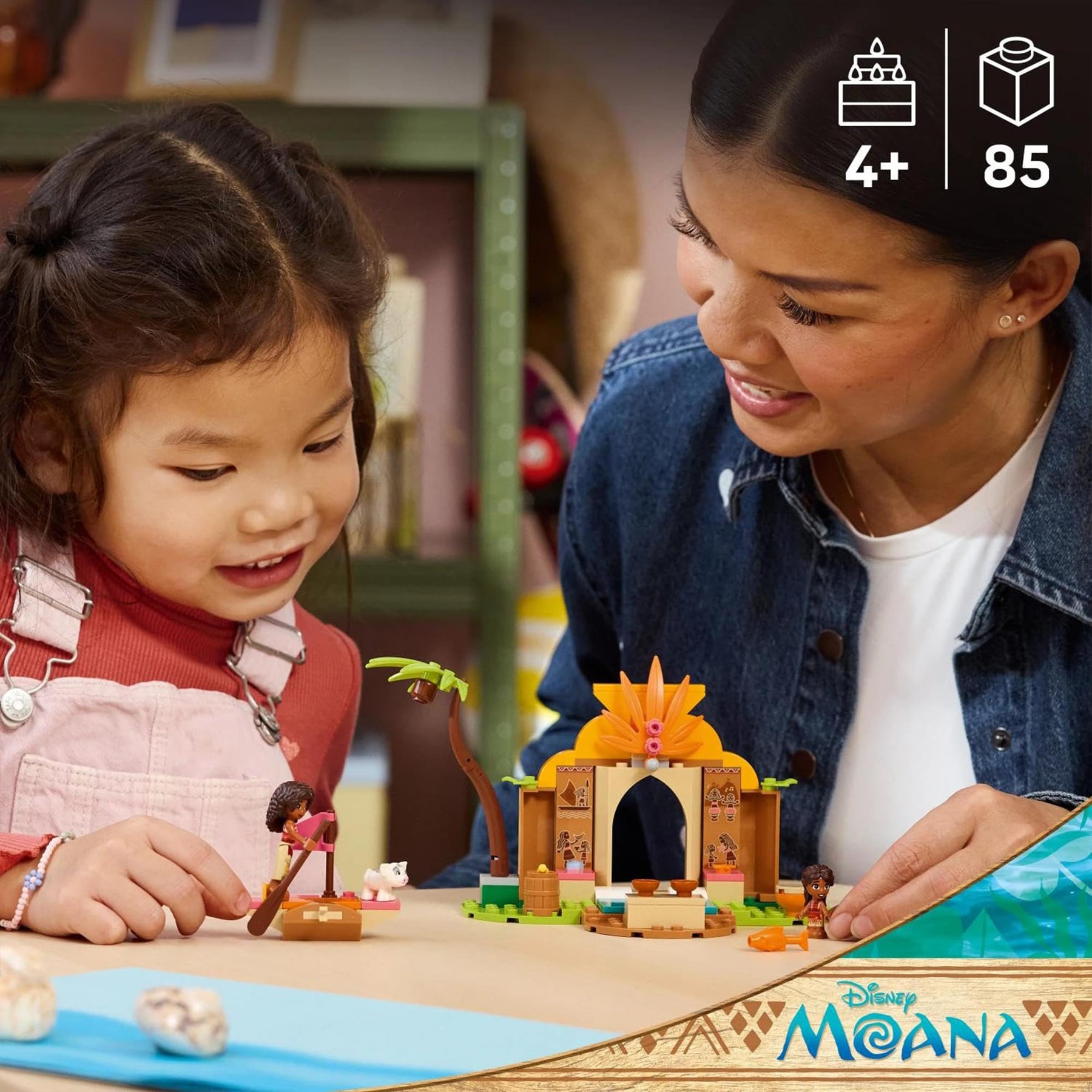 Disney Mohana LEGO 43282 Village House & Boat 85-Piece Building Set