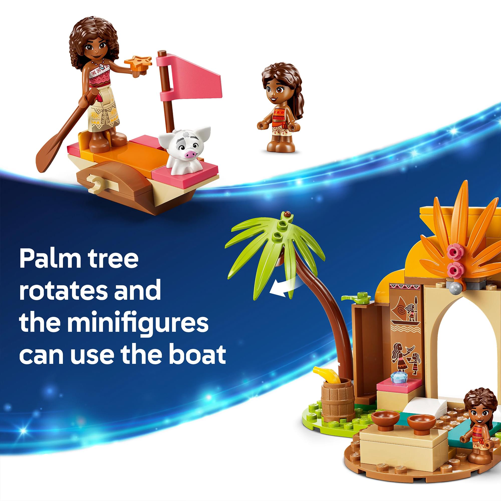 Disney Mohana LEGO 43282 Village House & Boat 85-Piece Building Set