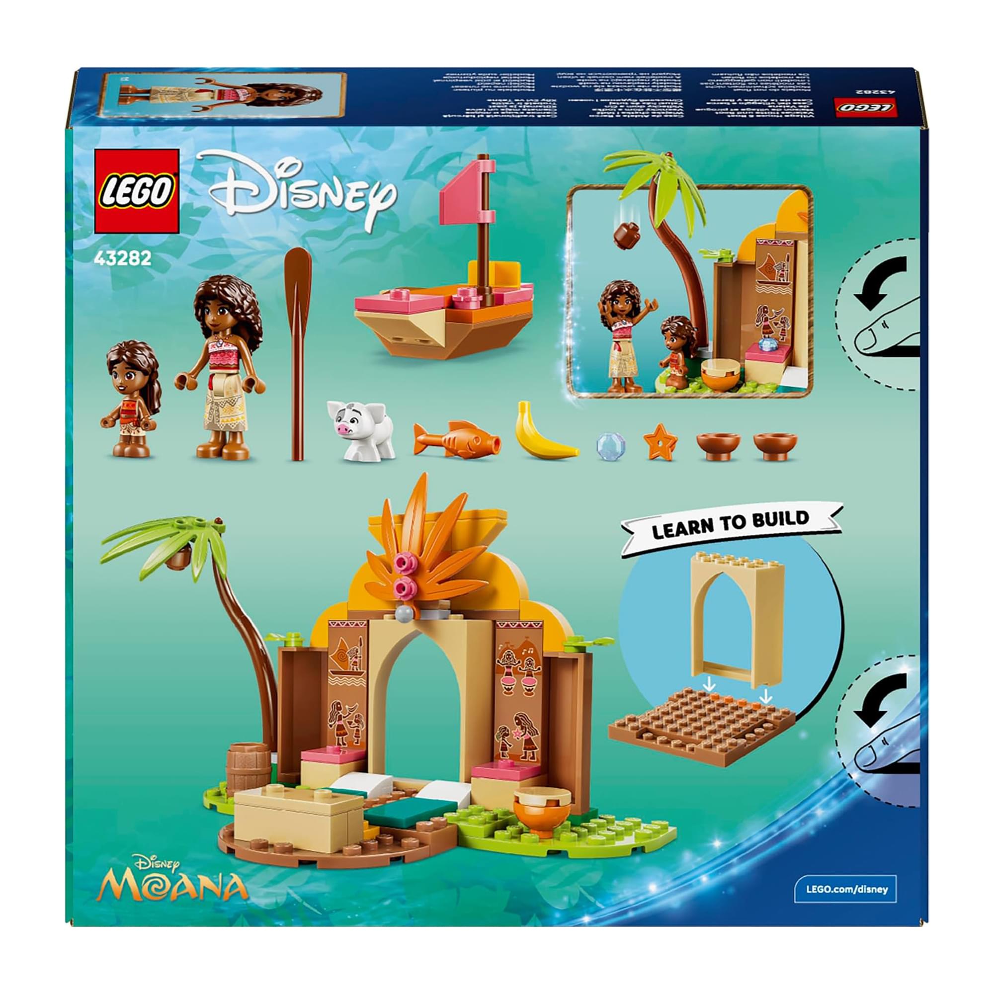 Disney Mohana LEGO 43282 Village House & Boat 85-Piece Building Set
