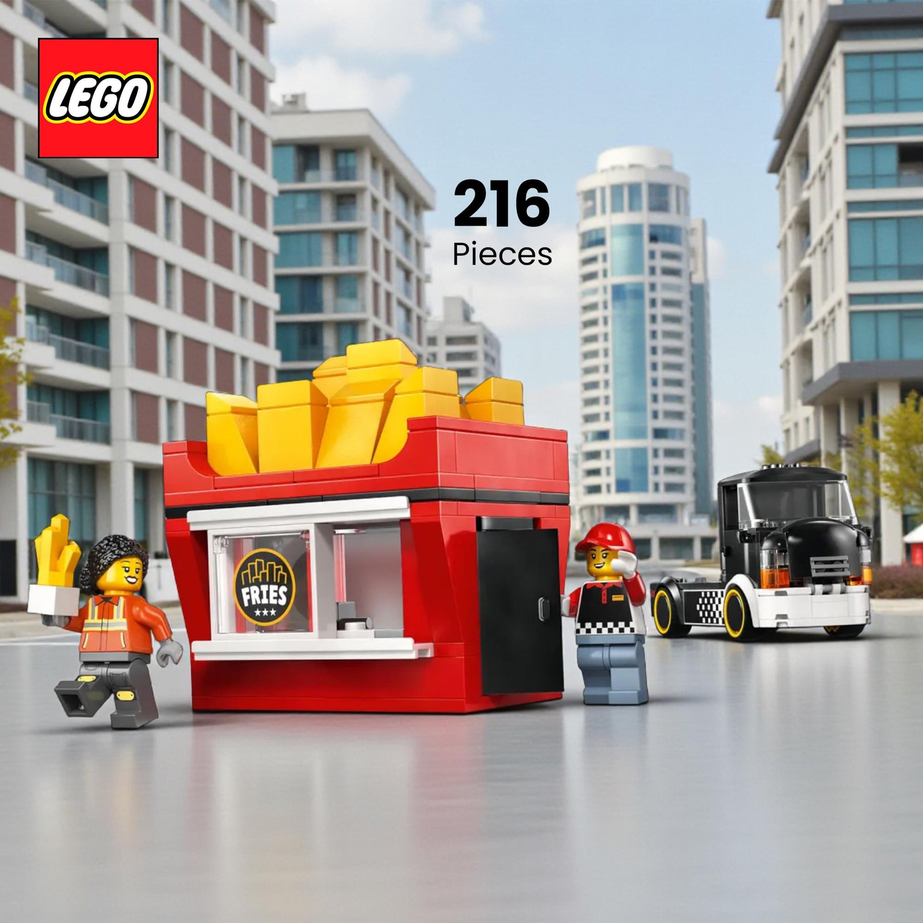 LEGO City 60488 Fries Food Truck 216-Piece Building Set