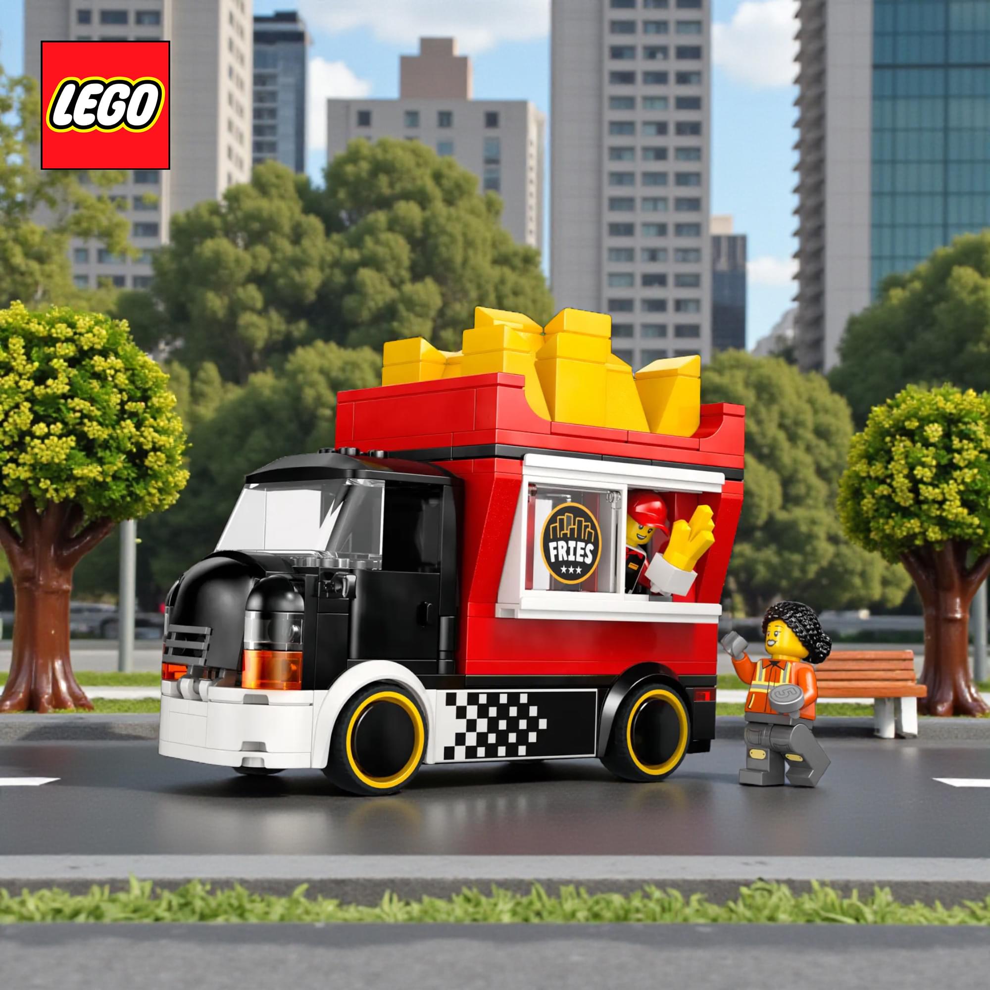 LEGO City 60488 Fries Food Truck 216-Piece Building Set