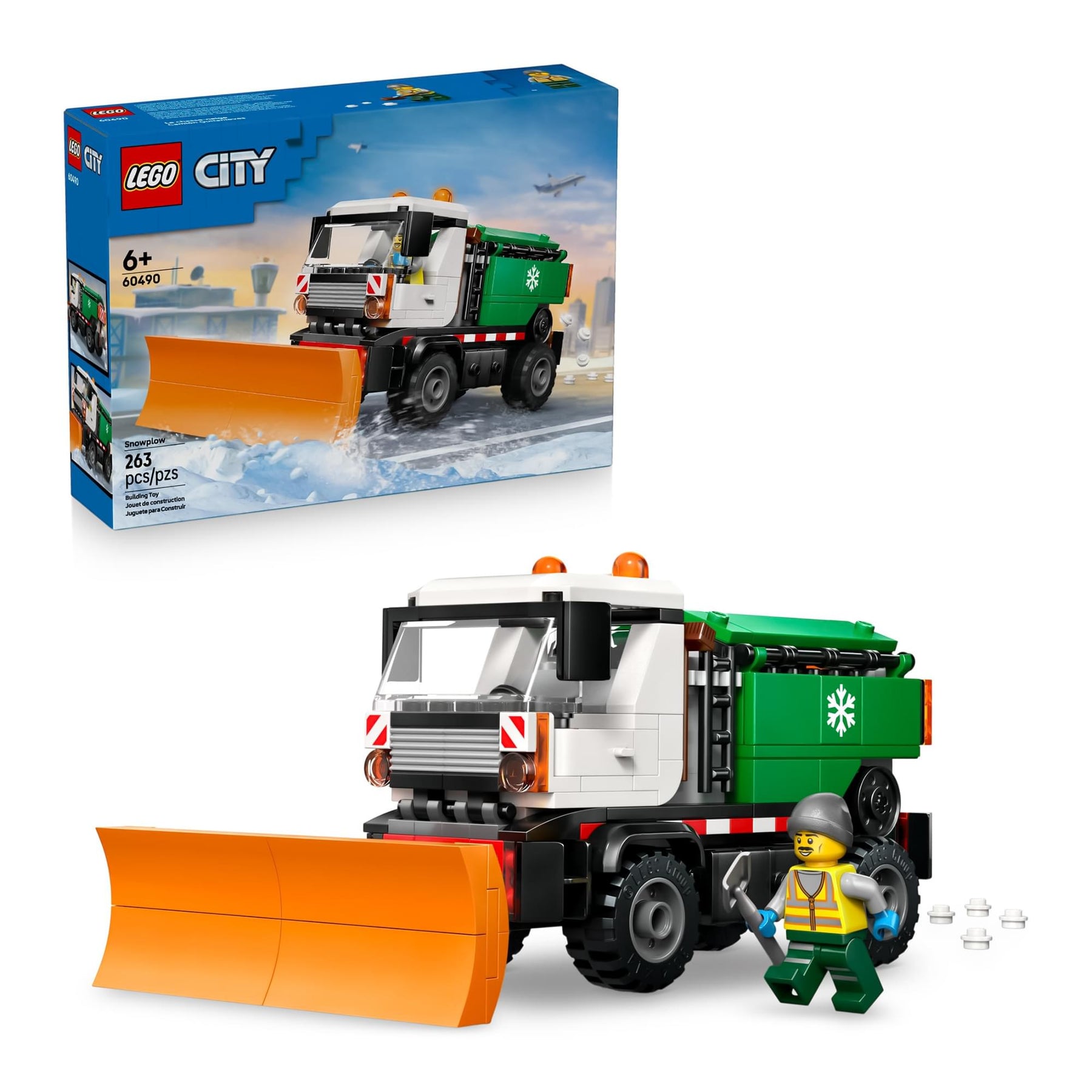 LEGO City 60490 Snowplow 263-Piece Building Set