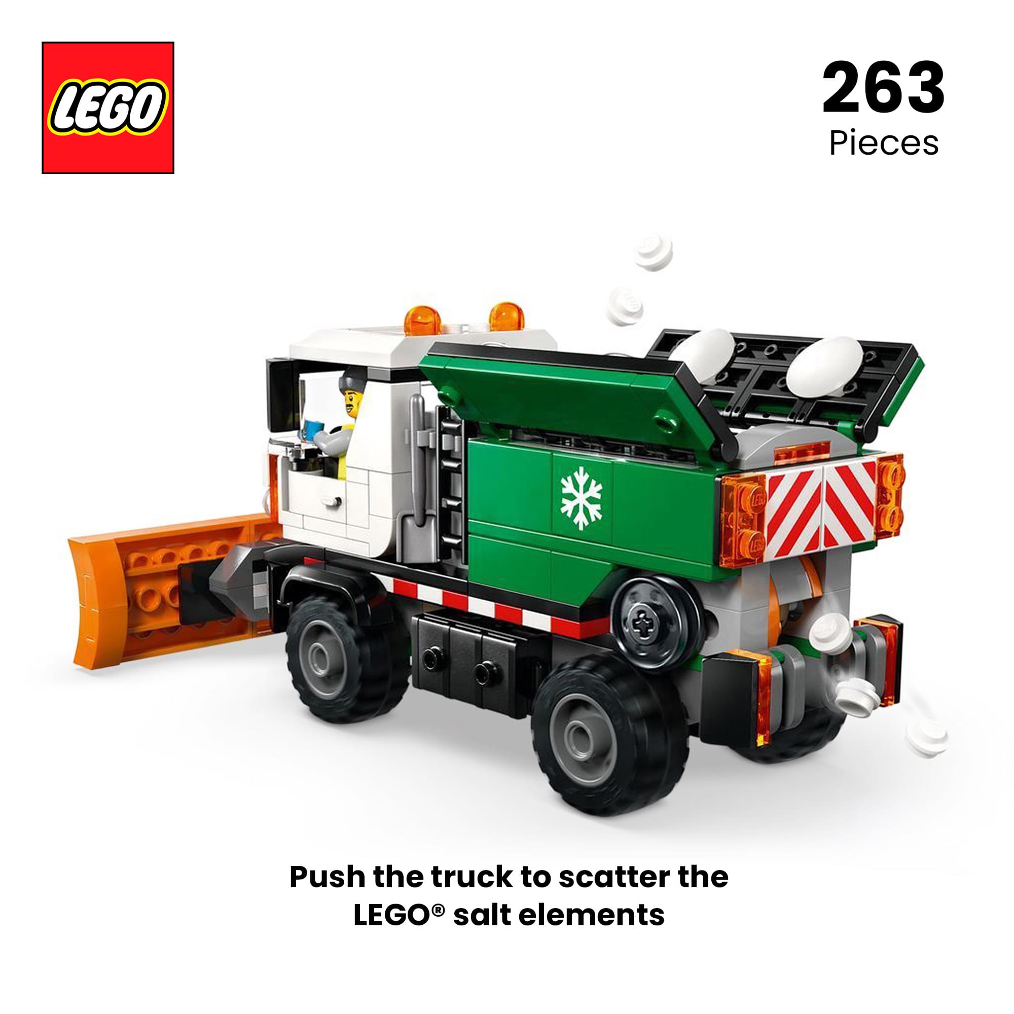 LEGO City 60490 Snowplow 263-Piece Building Set