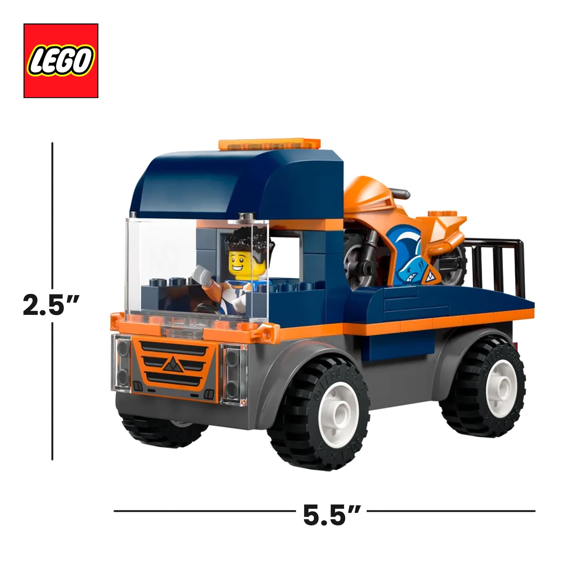 LEGO City 60491 Motorcycle Transporter 88-Piece Building Set