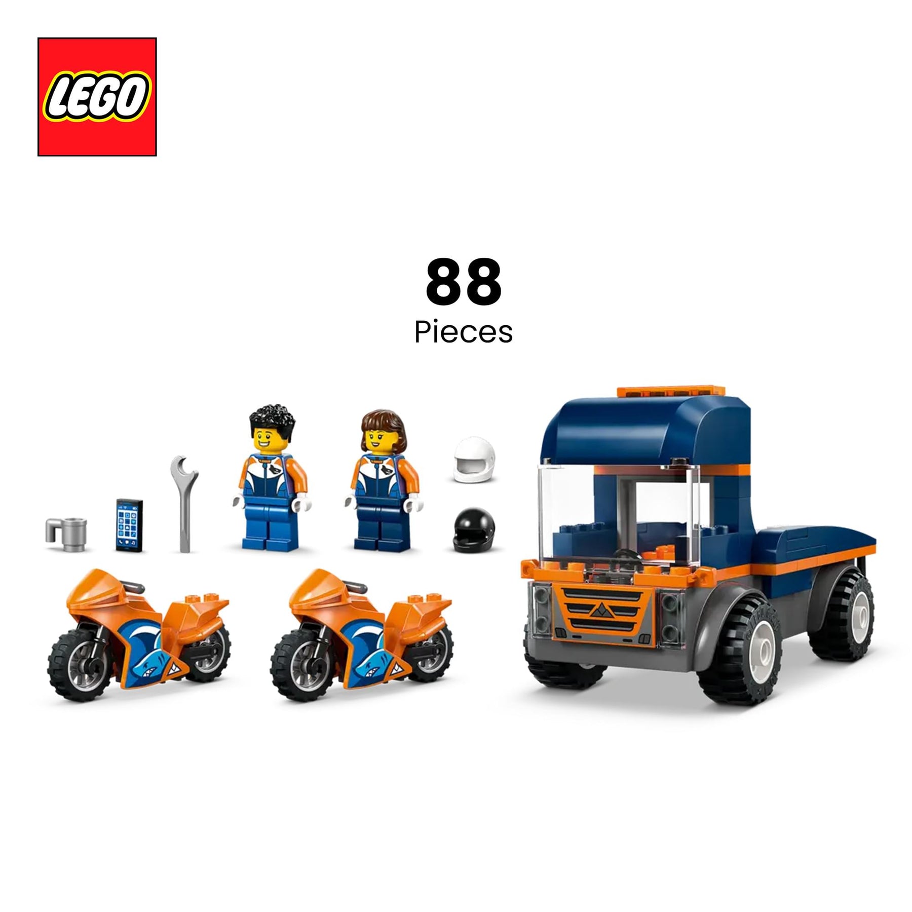 LEGO City 60491 Motorcycle Transporter 88-Piece Building Set