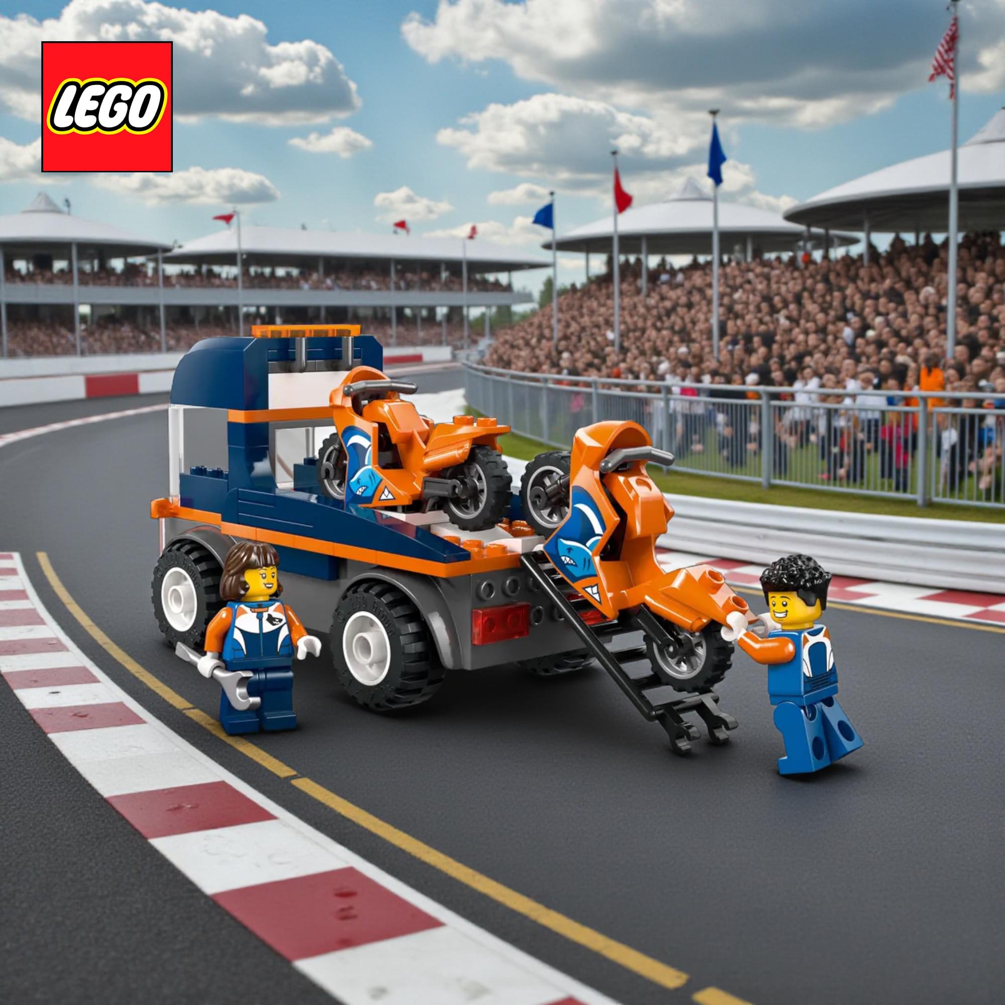 LEGO City 60491 Motorcycle Transporter 88-Piece Building Set
