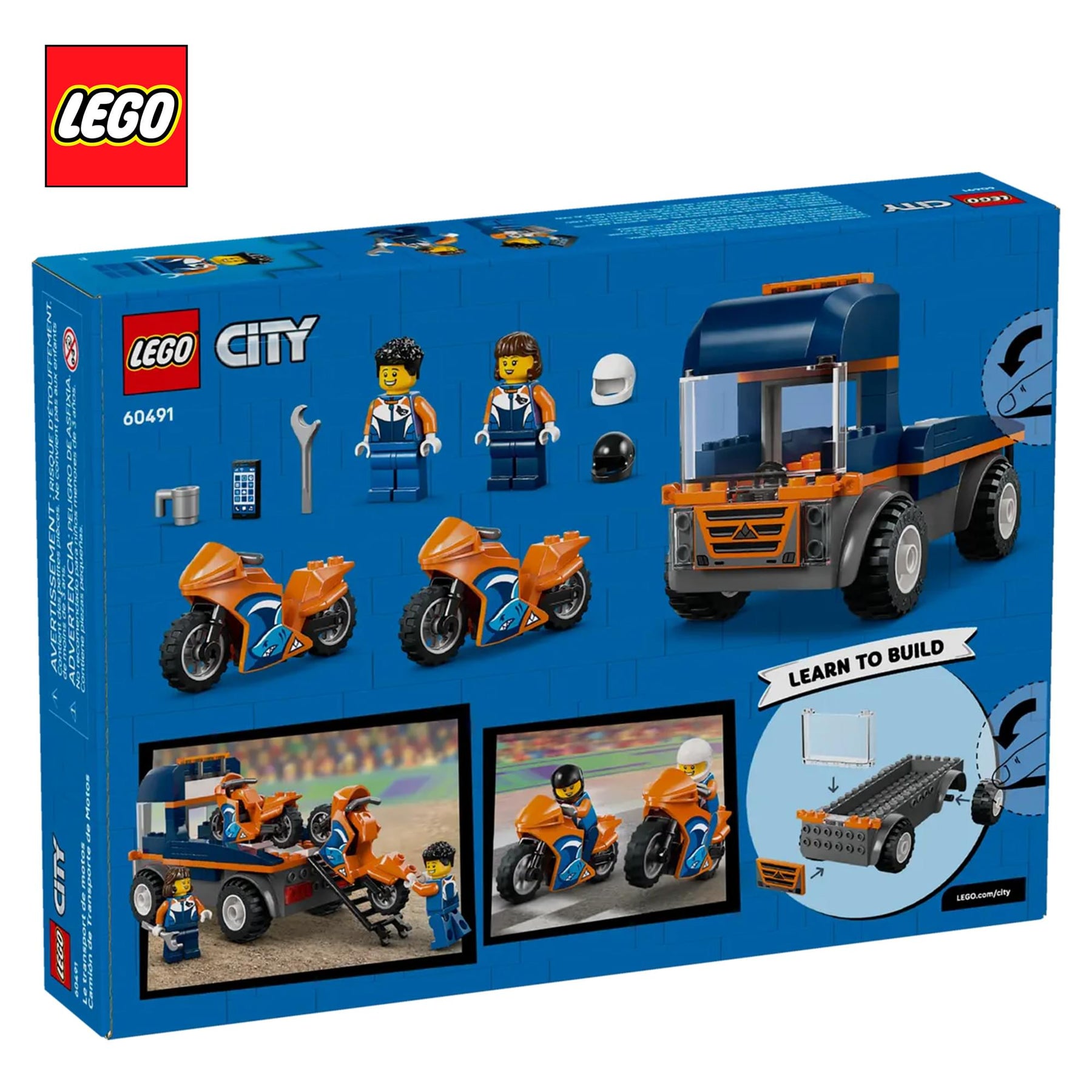 LEGO City 60491 Motorcycle Transporter 88-Piece Building Set