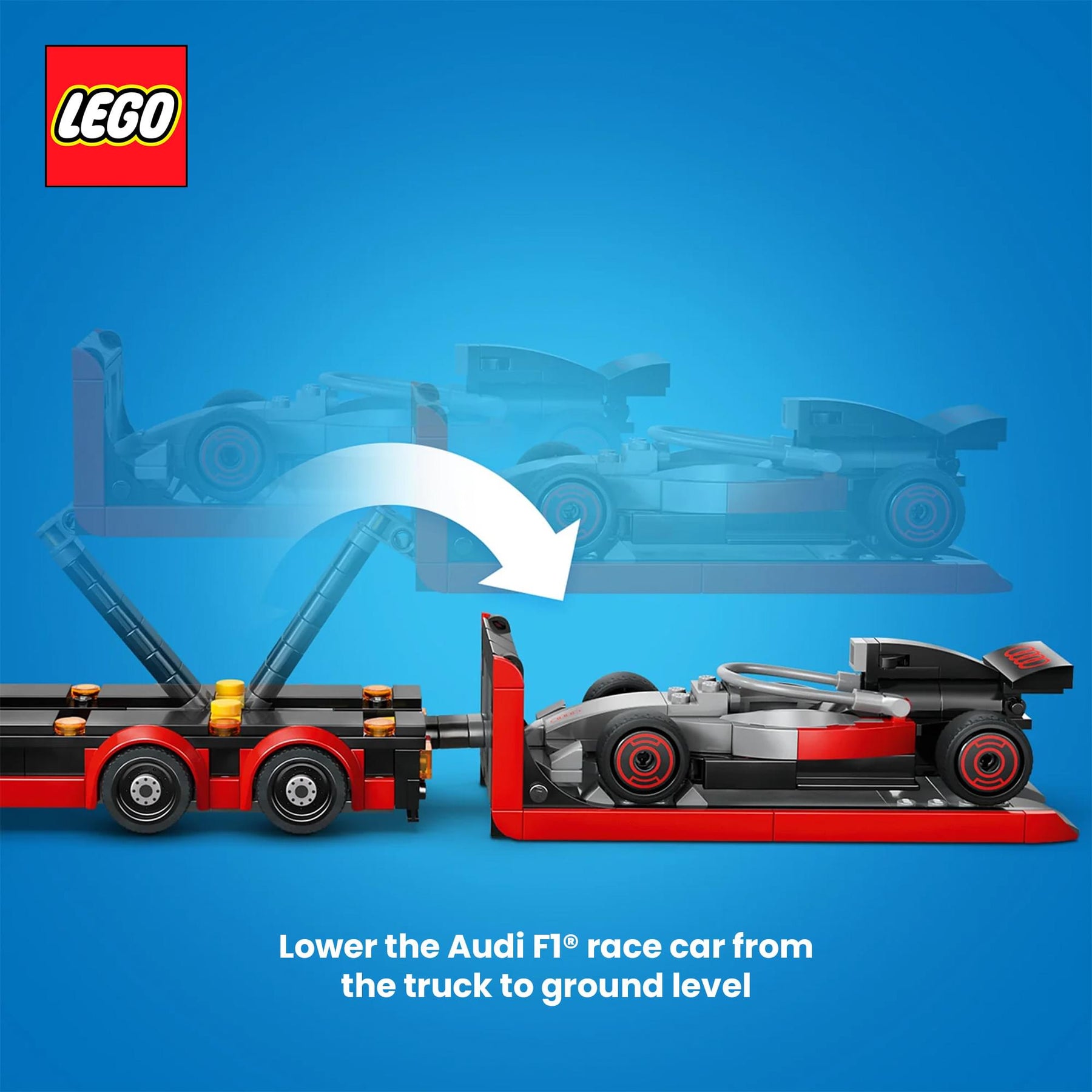 LEGO City 60493 Truck With Audi F1 Race Car 508-Piece Building Set