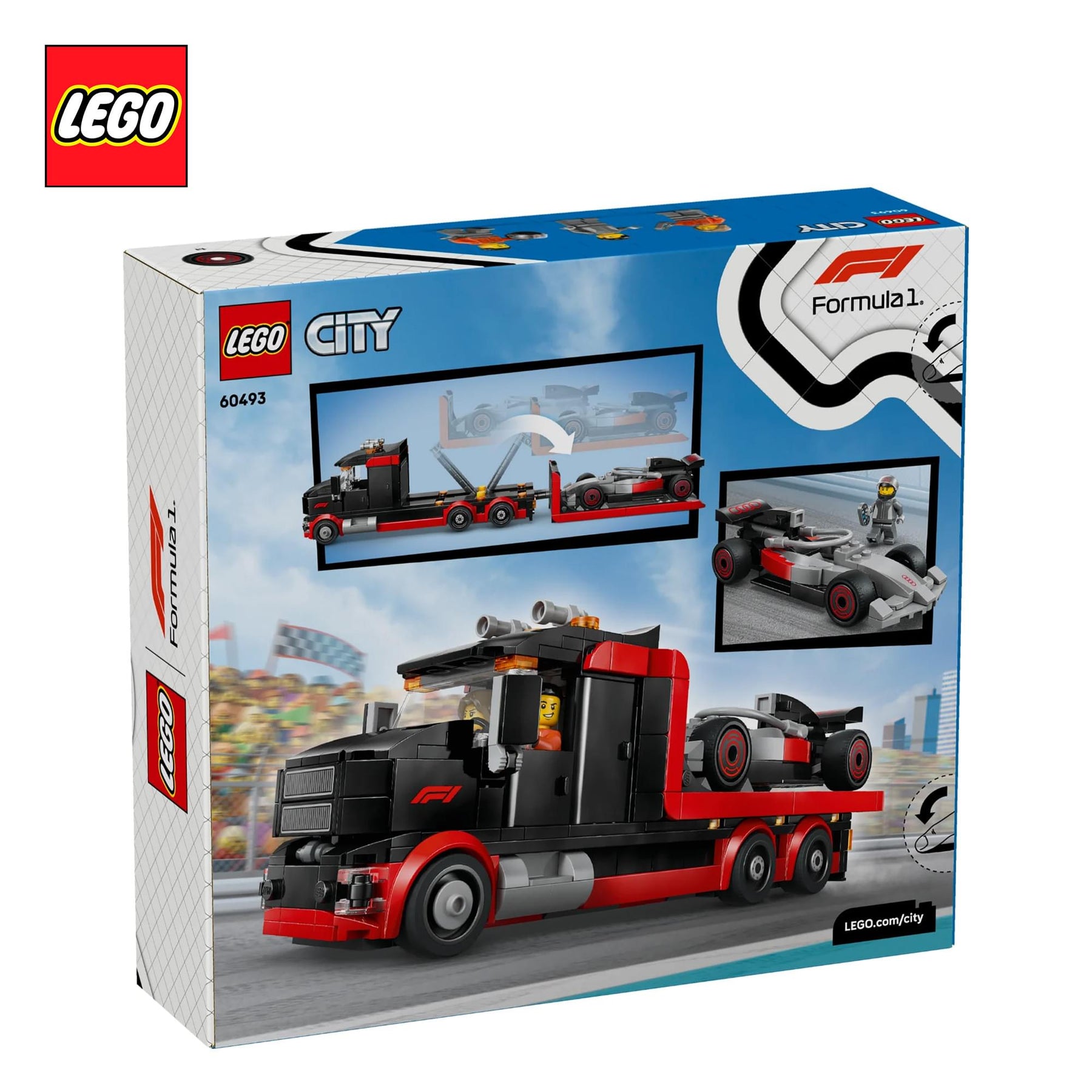 LEGO City 60493 Truck With Audi F1 Race Car 508-Piece Building Set