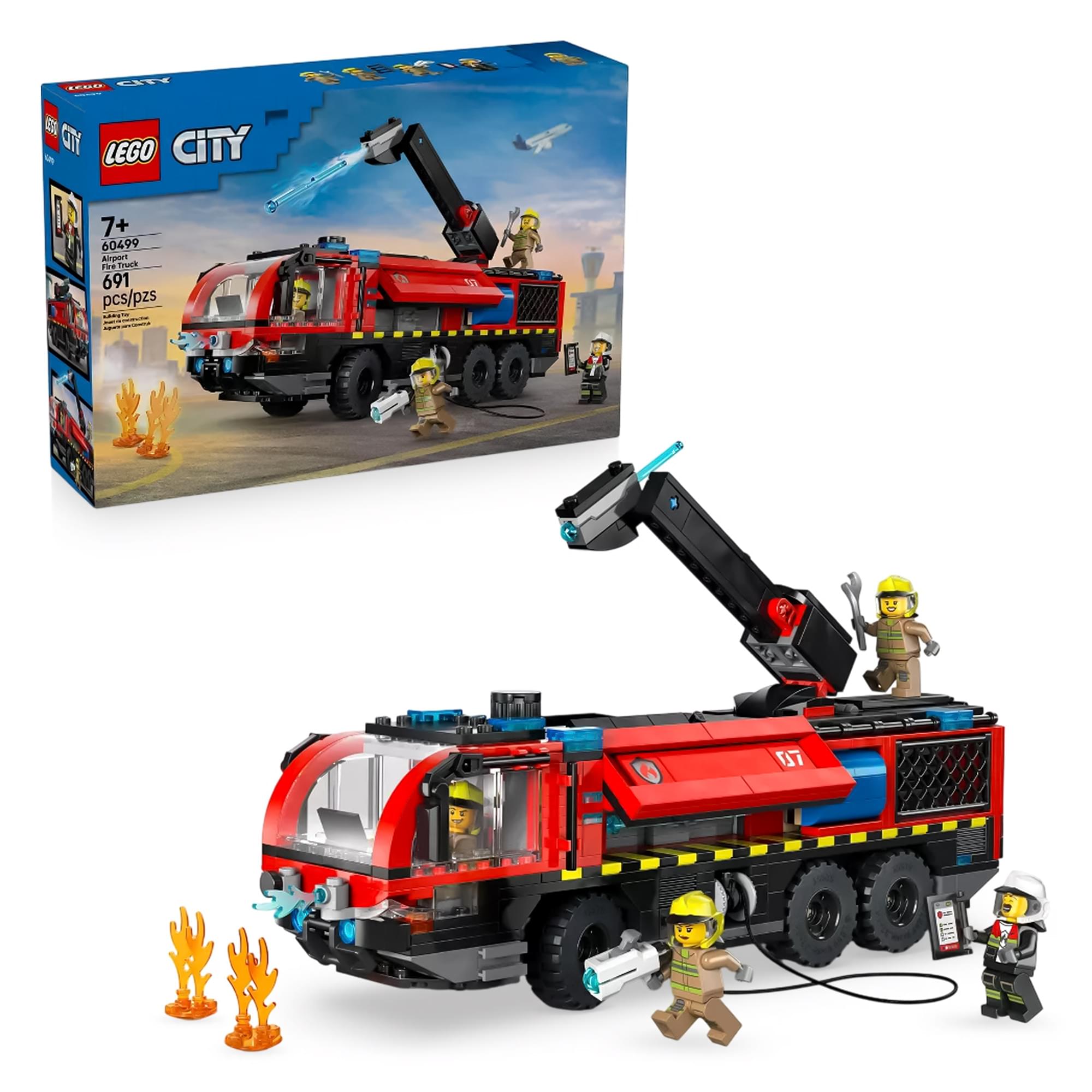 LEGO City 60499 Airport Fire Truck 691-Piece Building Set