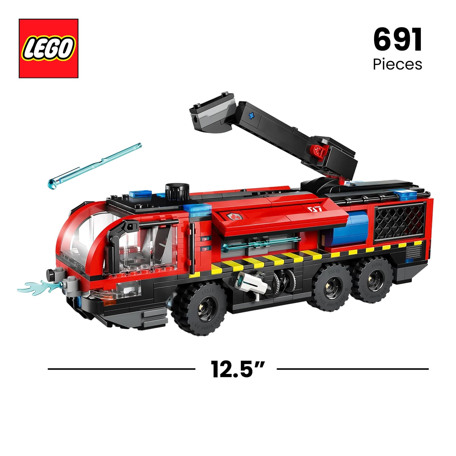 LEGO City 60499 Airport Fire Truck 691-Piece Building Set