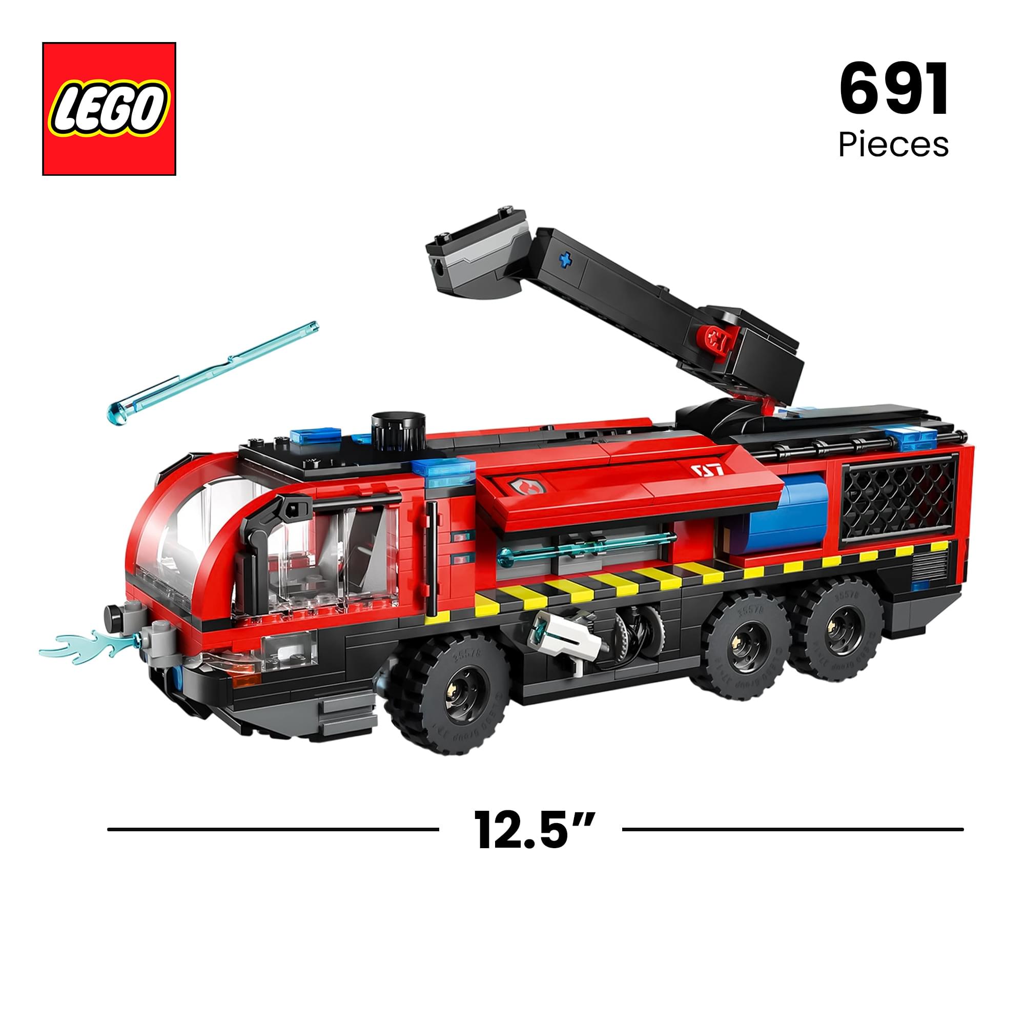 LEGO City 60499 Airport Fire Truck 691-Piece Building Set