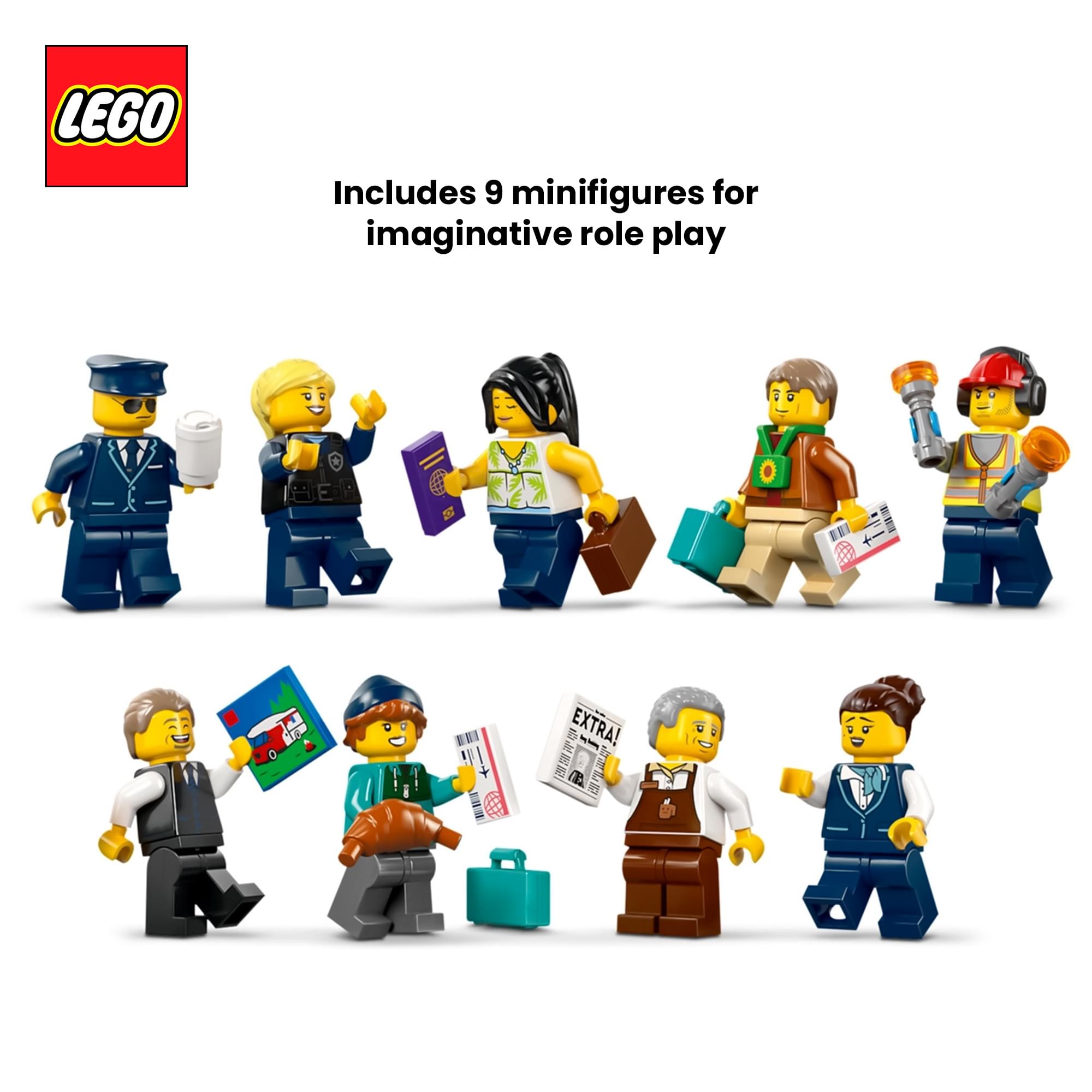 LEGO City 60502 Airport With Airplane 887-Piece Building Set