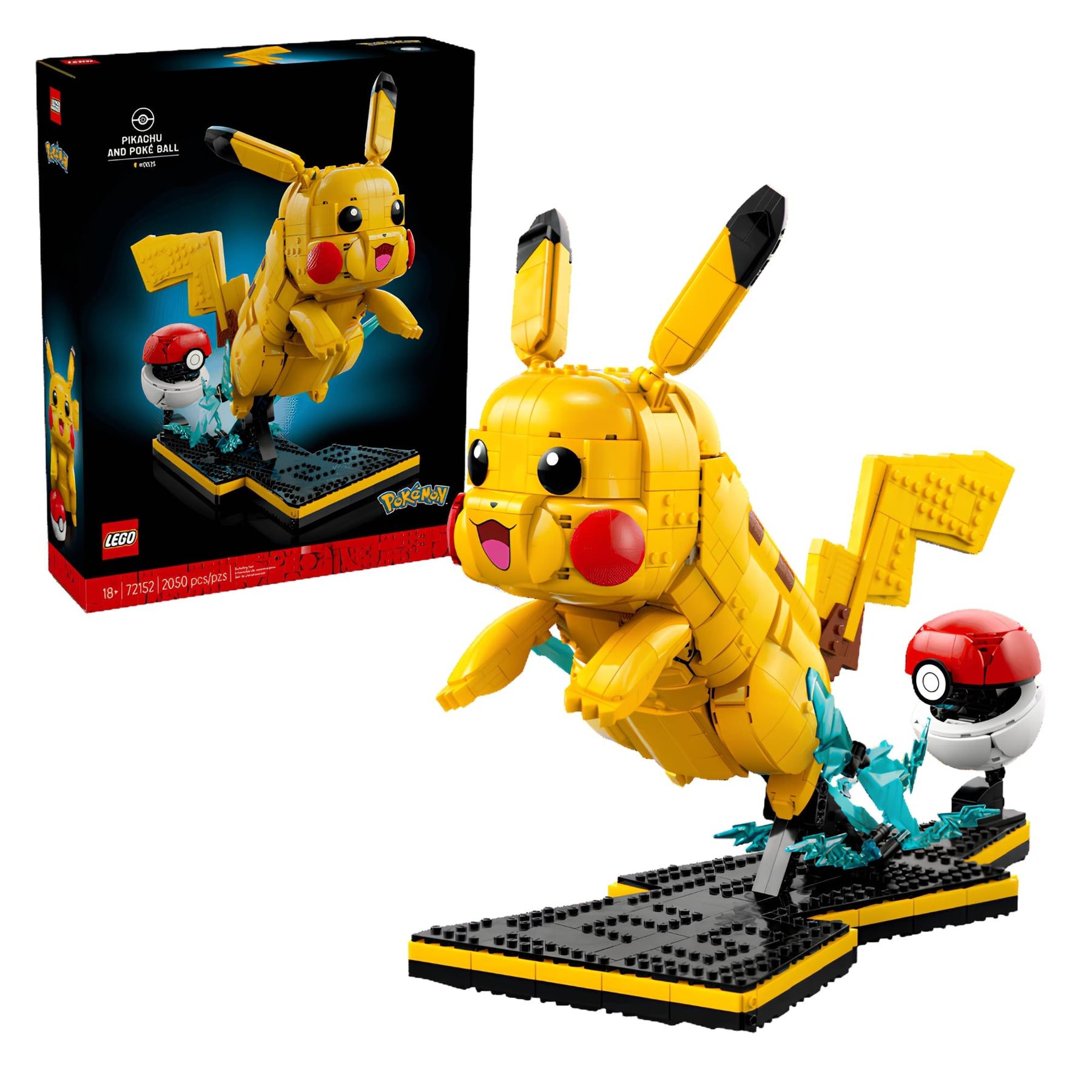 LEGO Pokemon 72152 Pikachu and Poke Ball 2050-Piece Building Set