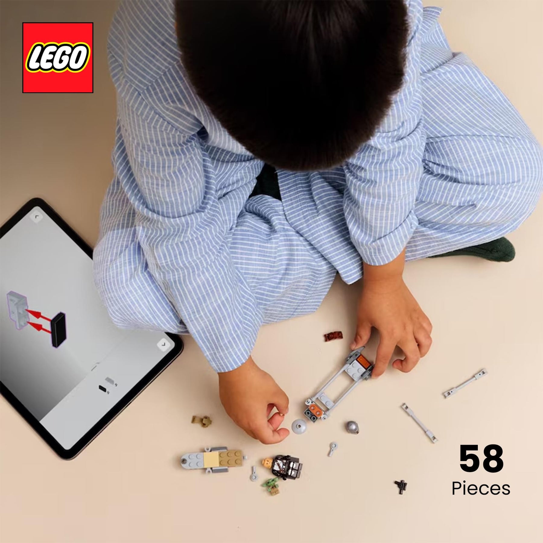 Star Wars LEGO 75436 Mandalorian & Grogu's Speeder Bike 58-Piece Building Set