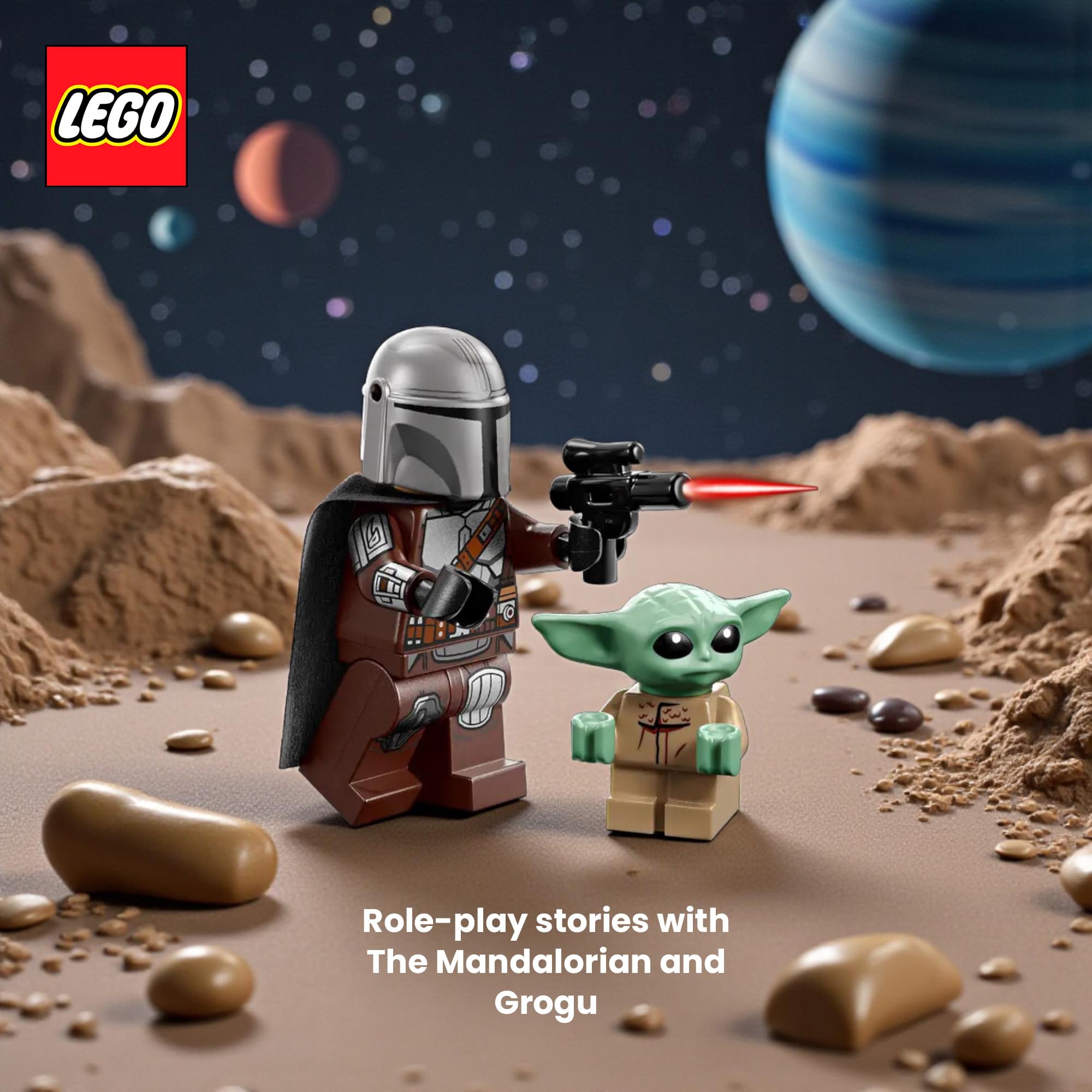 Star Wars LEGO 75436 Mandalorian & Grogu's Speeder Bike 58-Piece Building Set