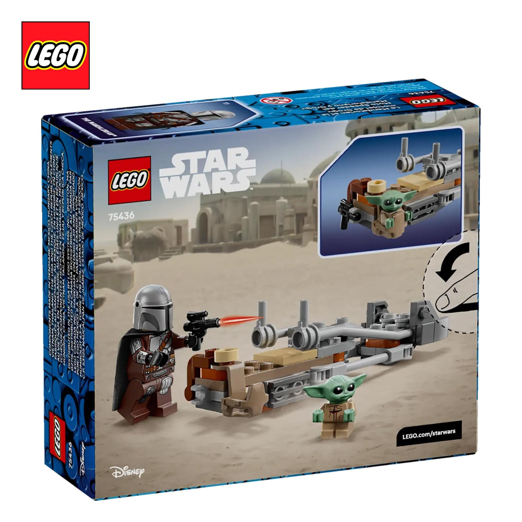 Star Wars LEGO 75436 Mandalorian & Grogu's Speeder Bike 58-Piece Building Set