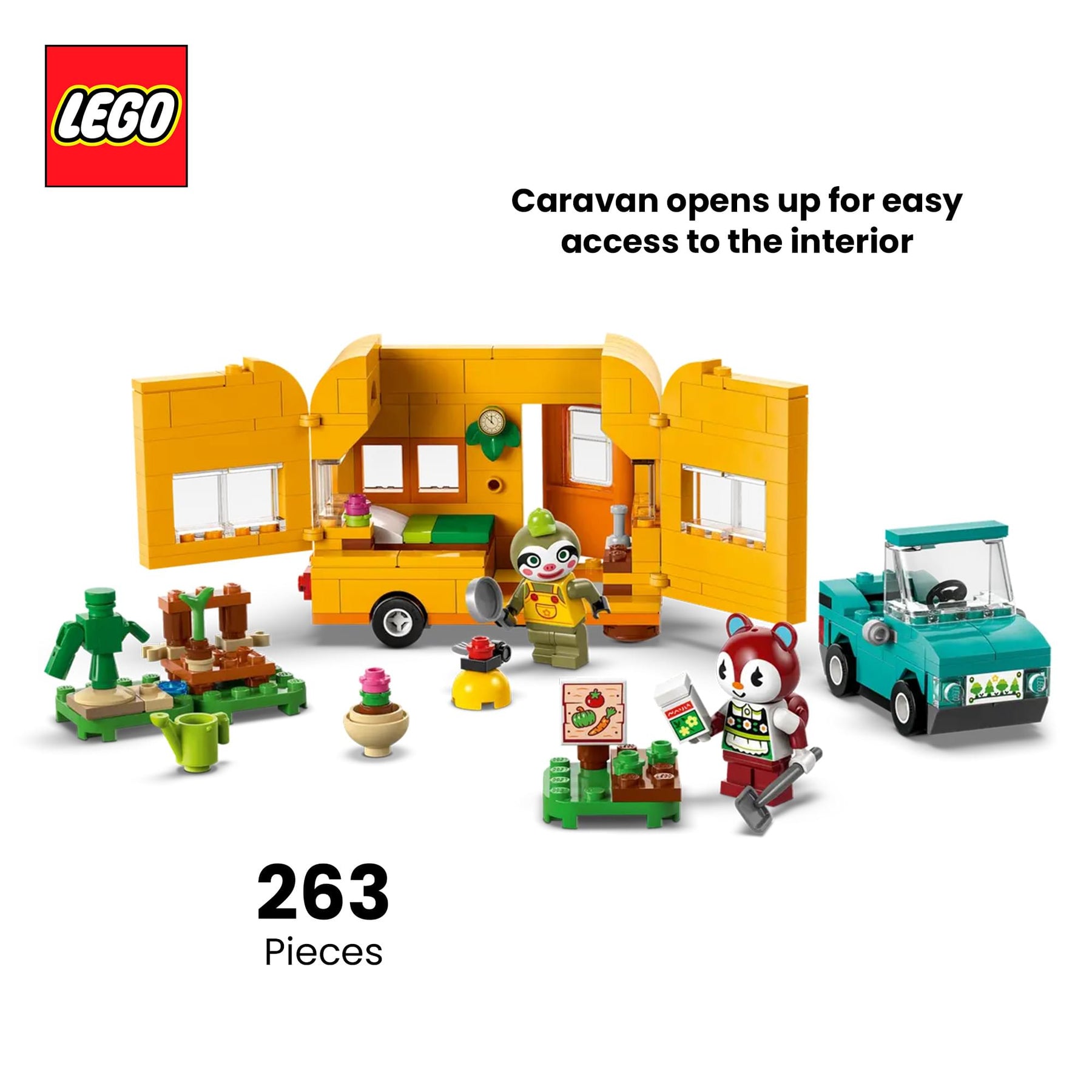 Animal Crossing LEGO 77054 Leif's Caravan & Garden Shop 236-Piece Building Set
