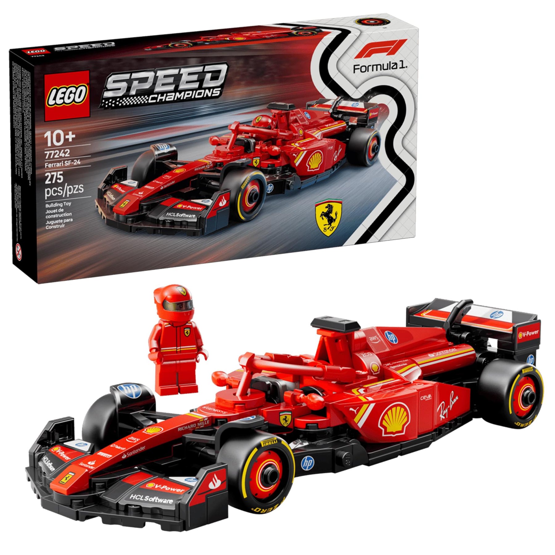 LEGO Speed Champions 77242 Ferrari SF-24 F1 Race Car 275-Piece Building Set