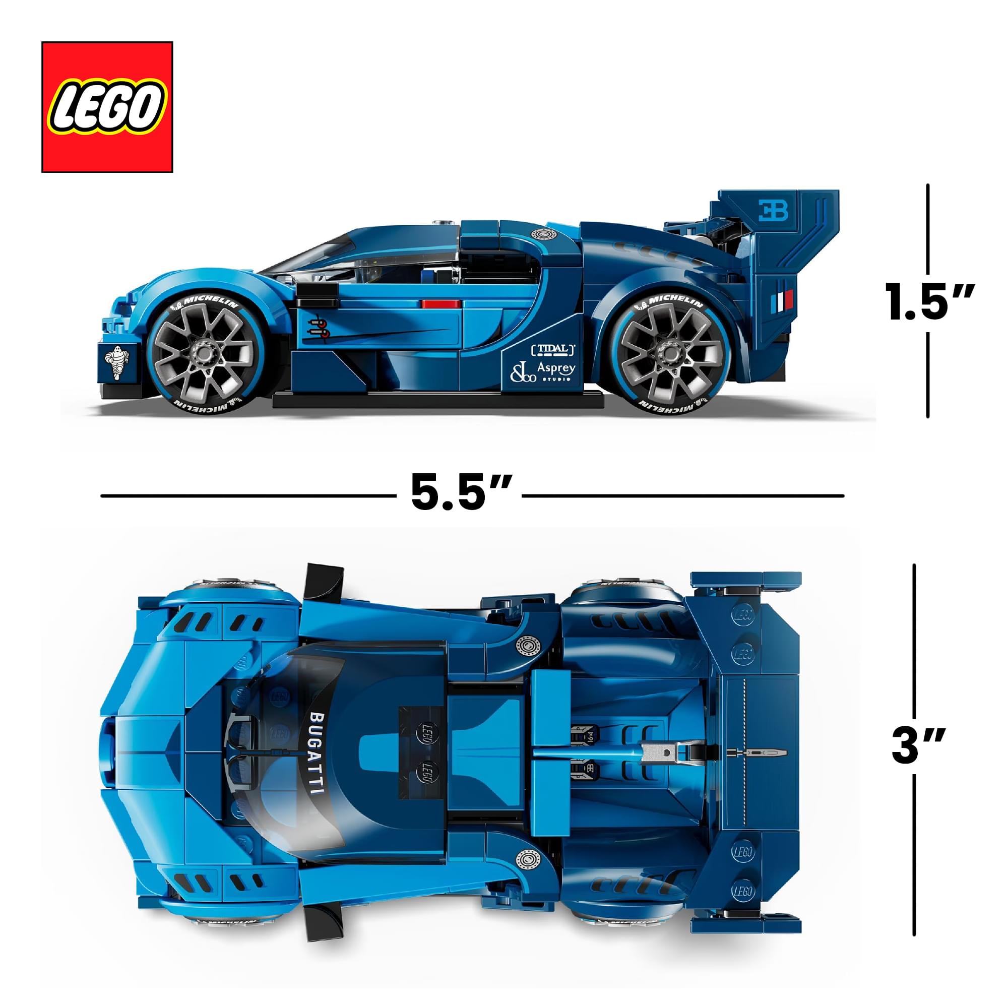 LEGO Speed Champions 77253 Bugatti Vision Sports Car 284-Piece Building Set