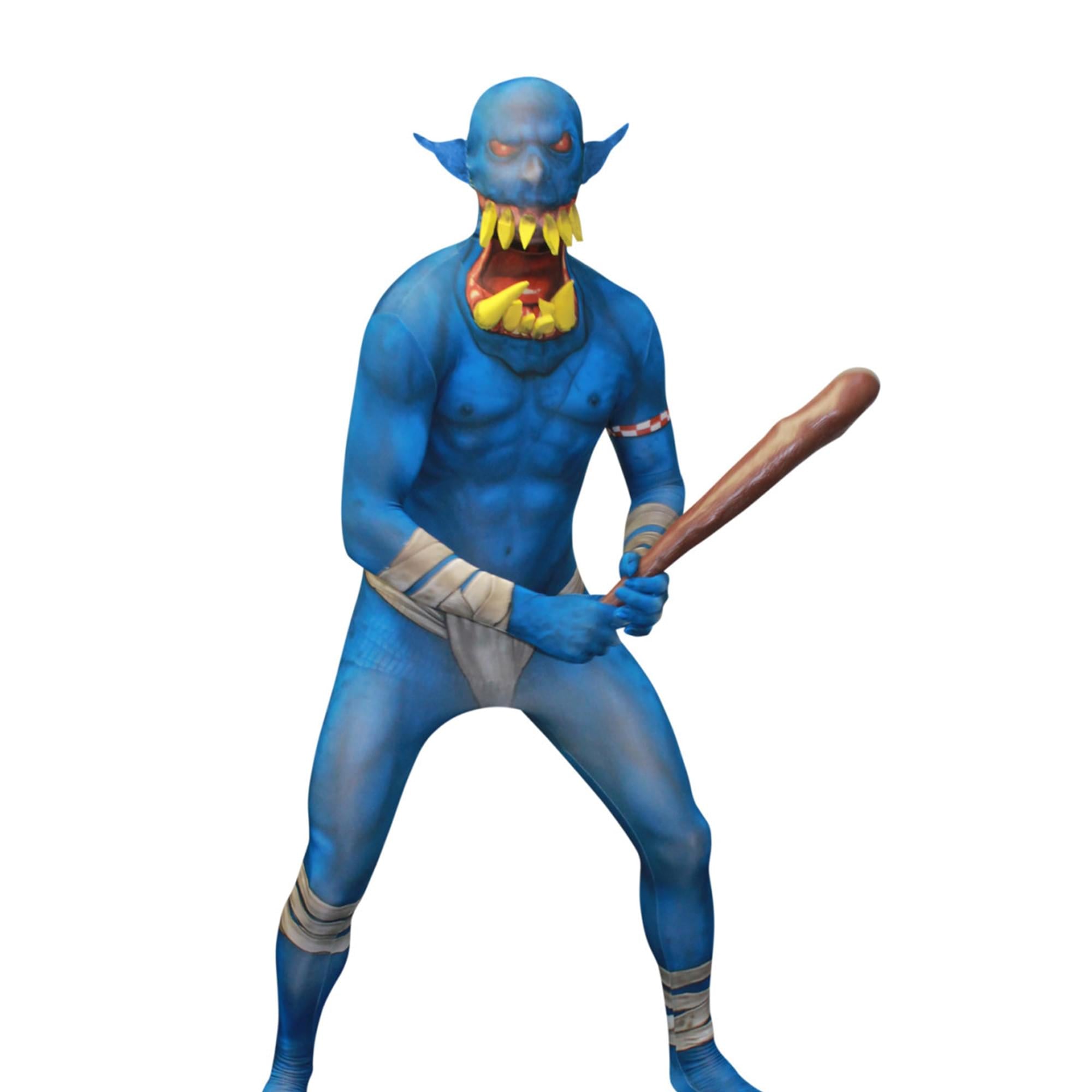 Blue Orc Jaw Dropper Adult Costume Morphsuit