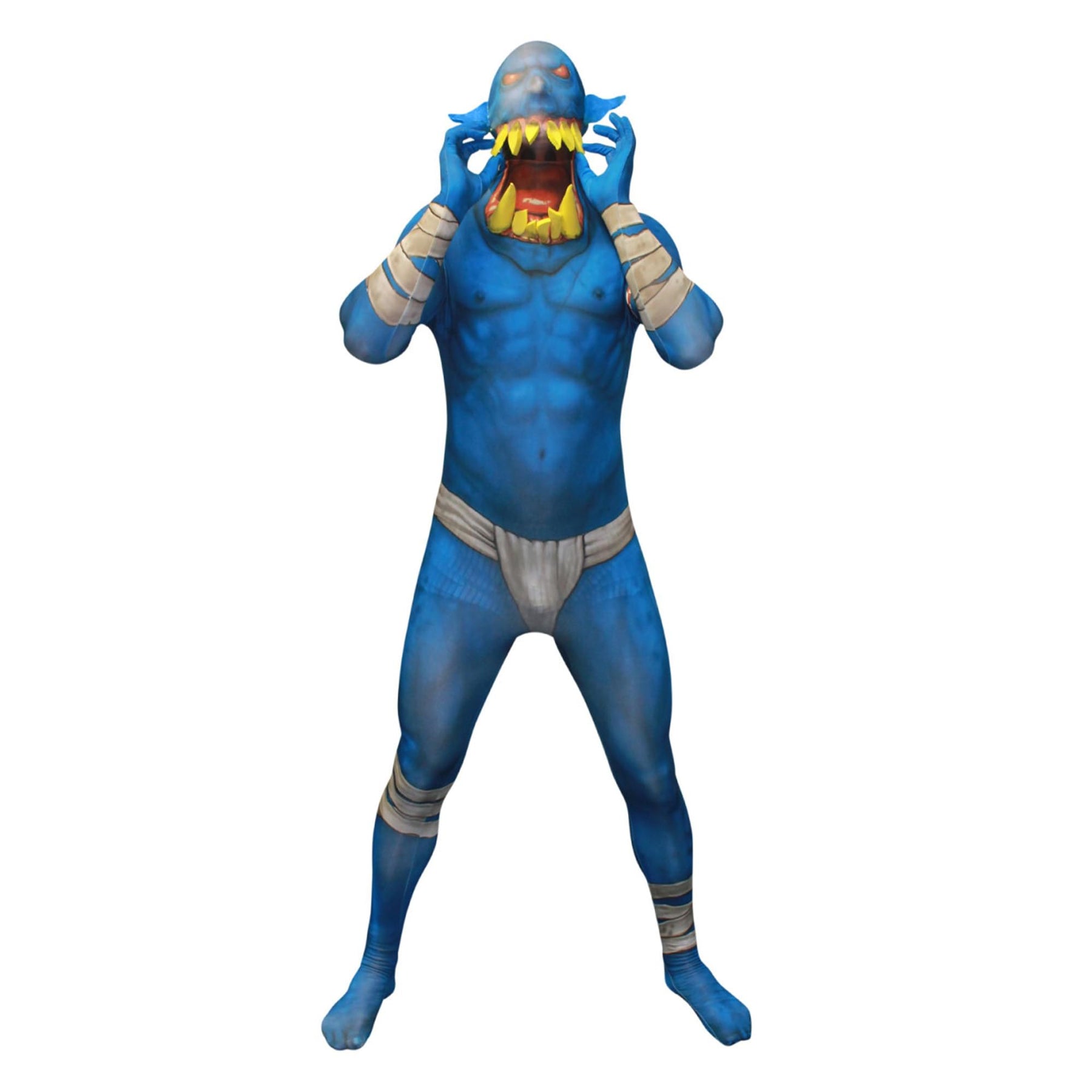Blue Orc Jaw Dropper Adult Costume Morphsuit