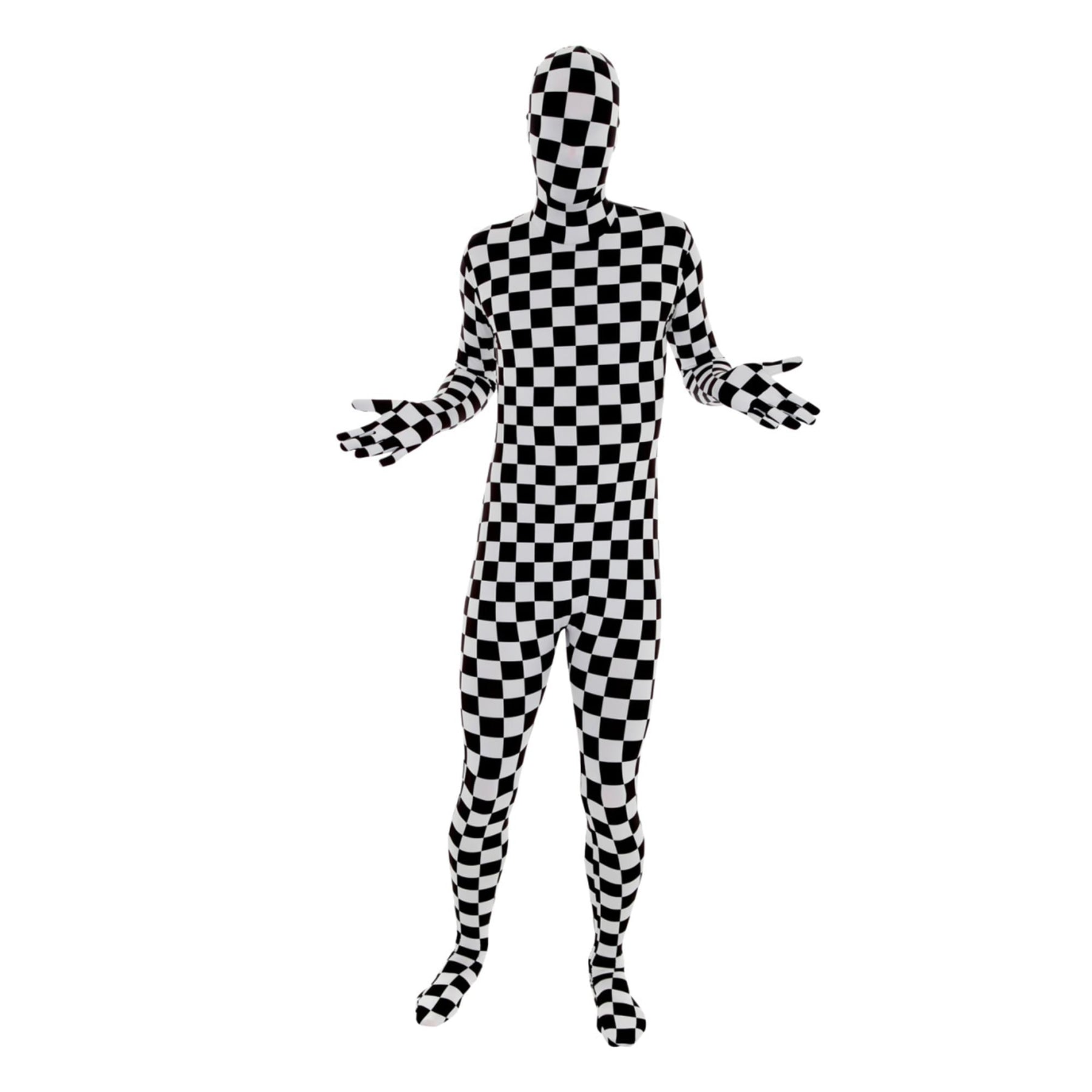Black and White Checkered Adult Costume Morphsuit