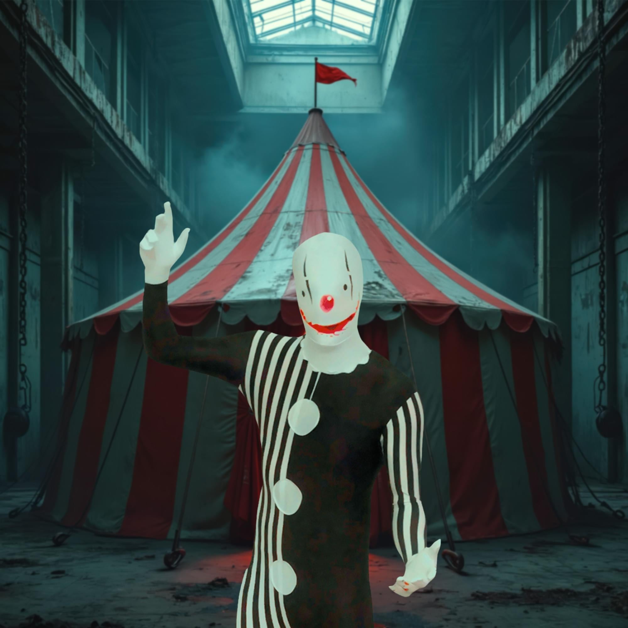 Killer Clown Black Adult Costume Morphsuit