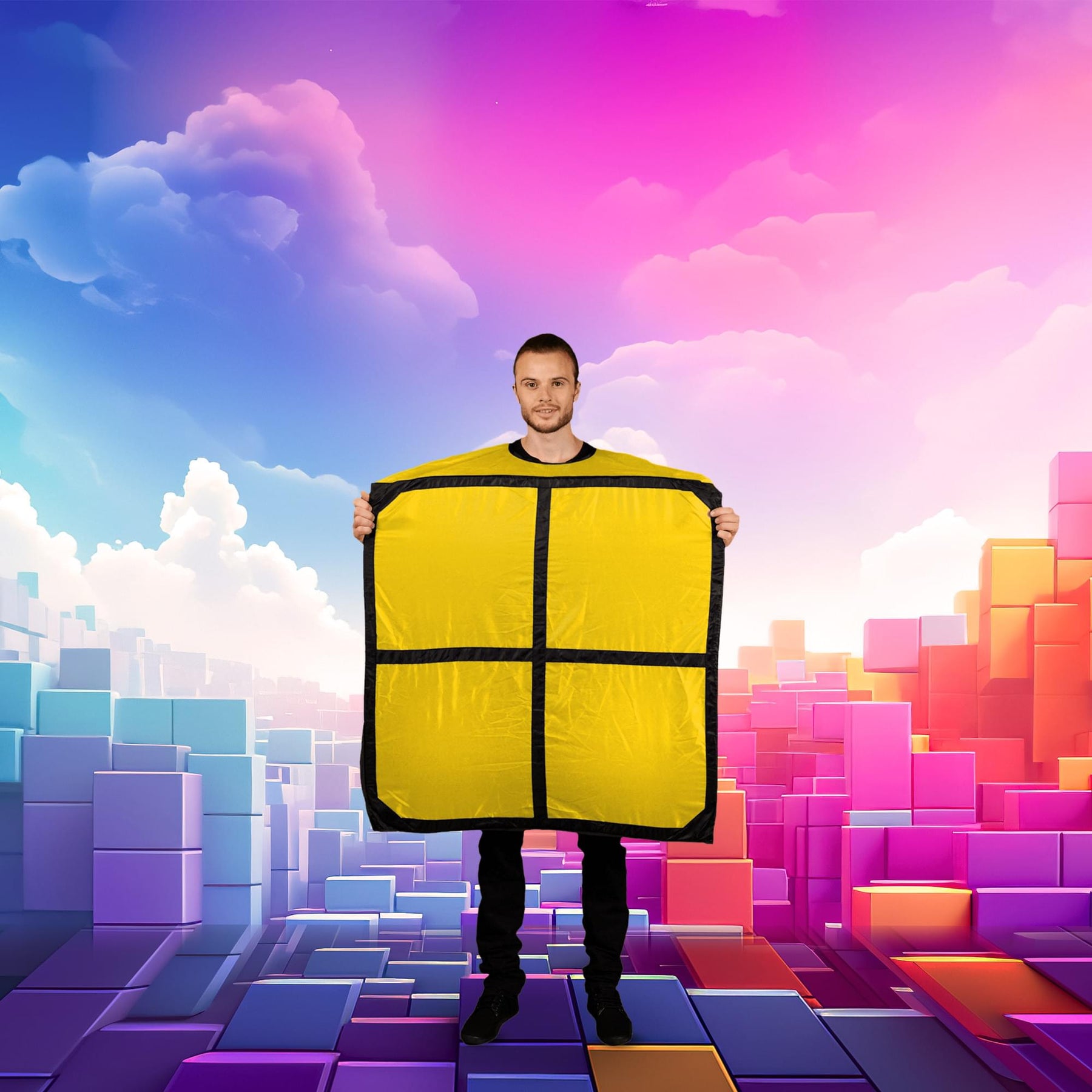 Team Tetris O Yellow Block Adult Costume